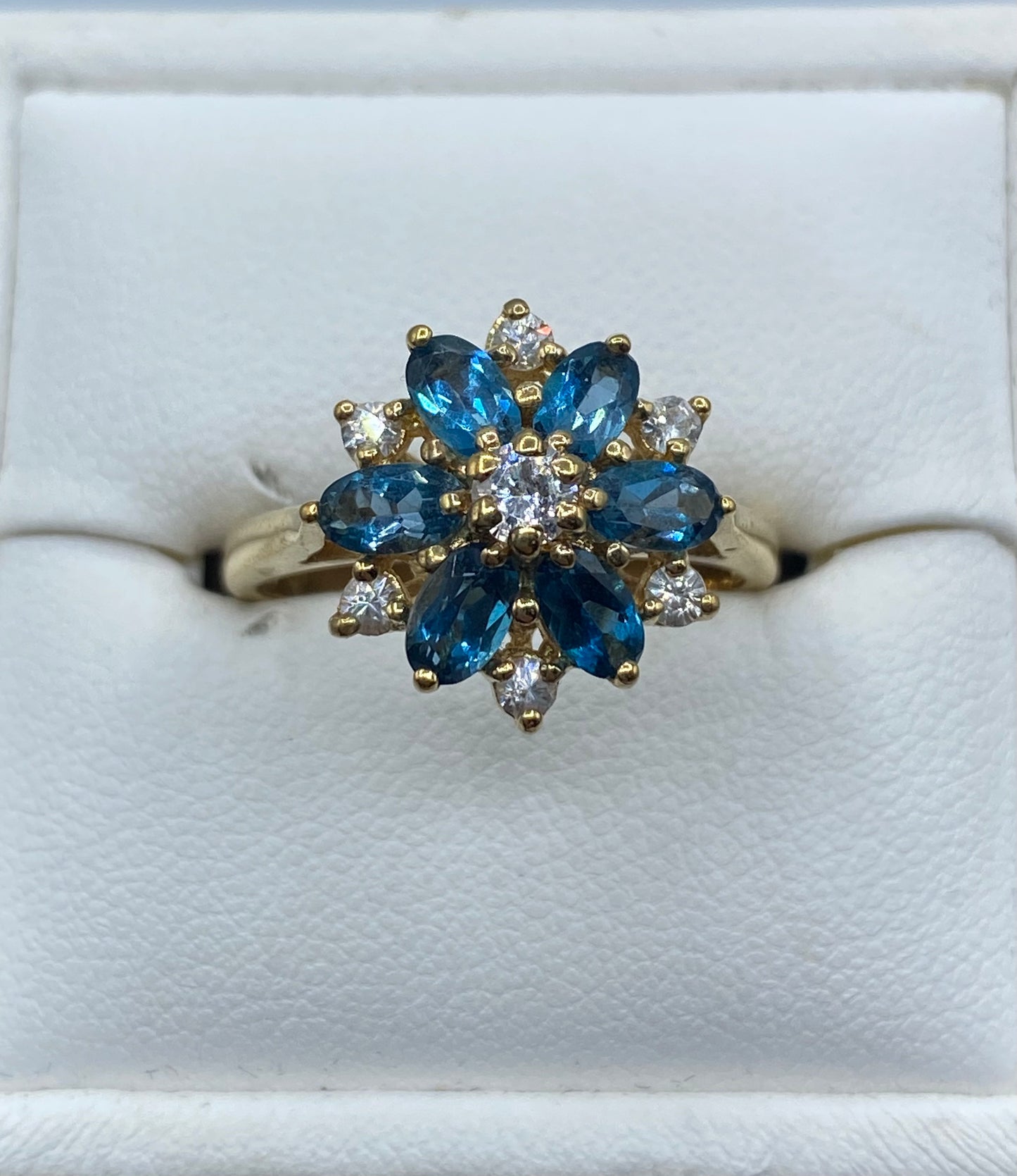 Sterling Silver Ross Simmons Vermeil Spinel Floral Ring