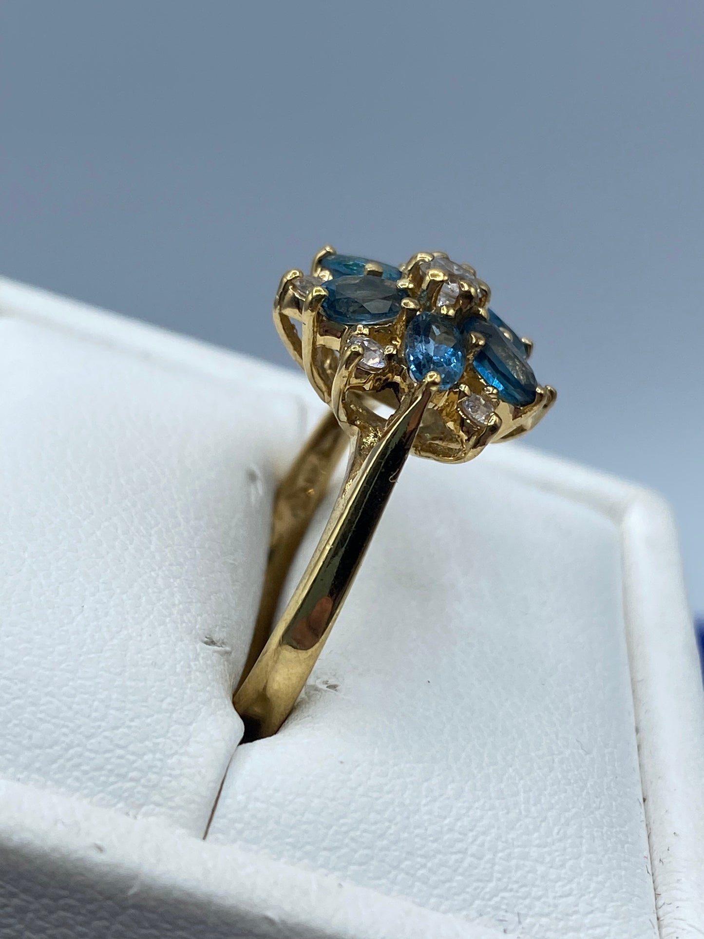 Sterling Silver Ross Simmons Vermeil Spinel Floral Ring
