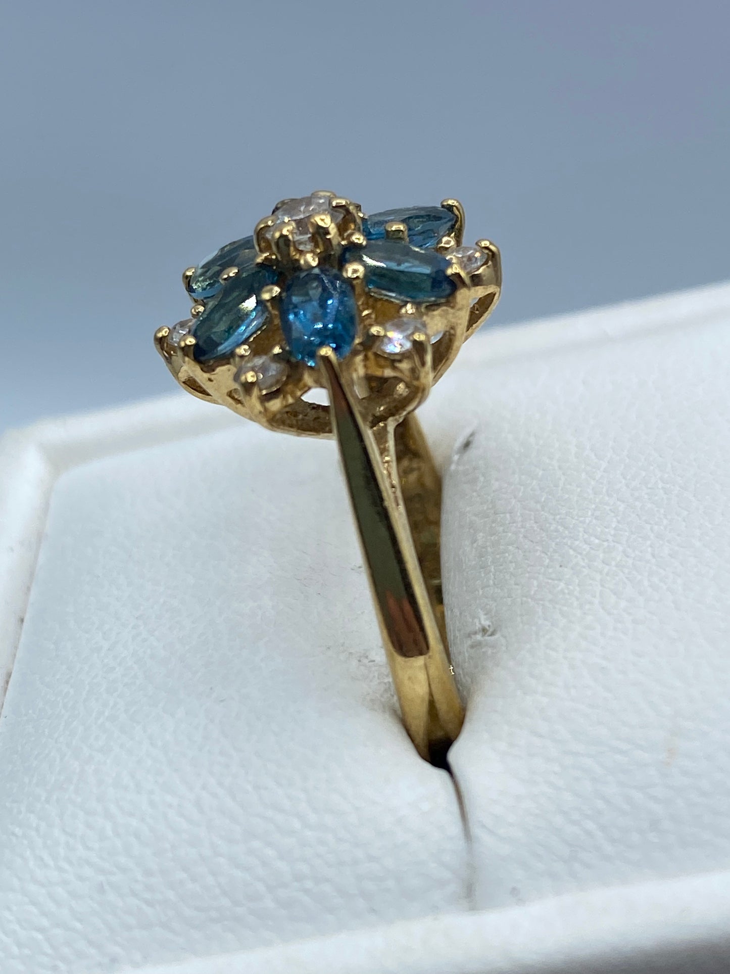 Sterling Silver Ross Simmons Vermeil Spinel Floral Ring