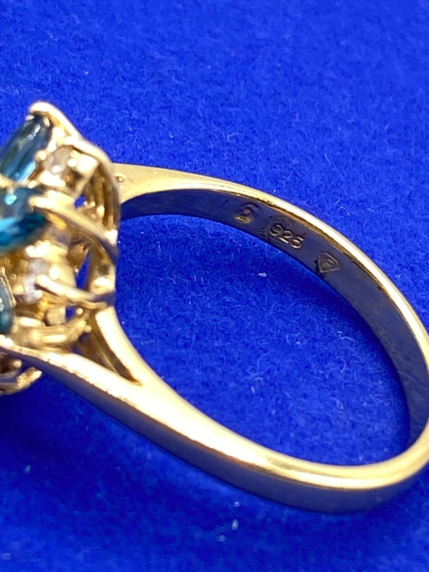 Sterling Silver Ross Simmons Vermeil Spinel Floral Ring