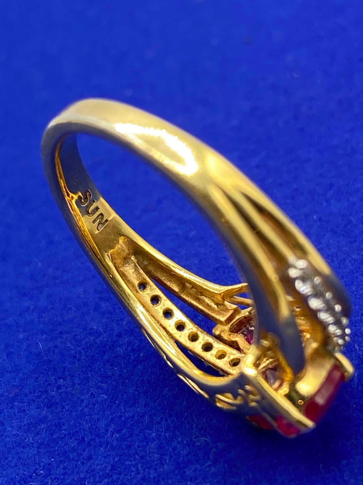 Sterling Silver Vermeil Ruby Heart Ring