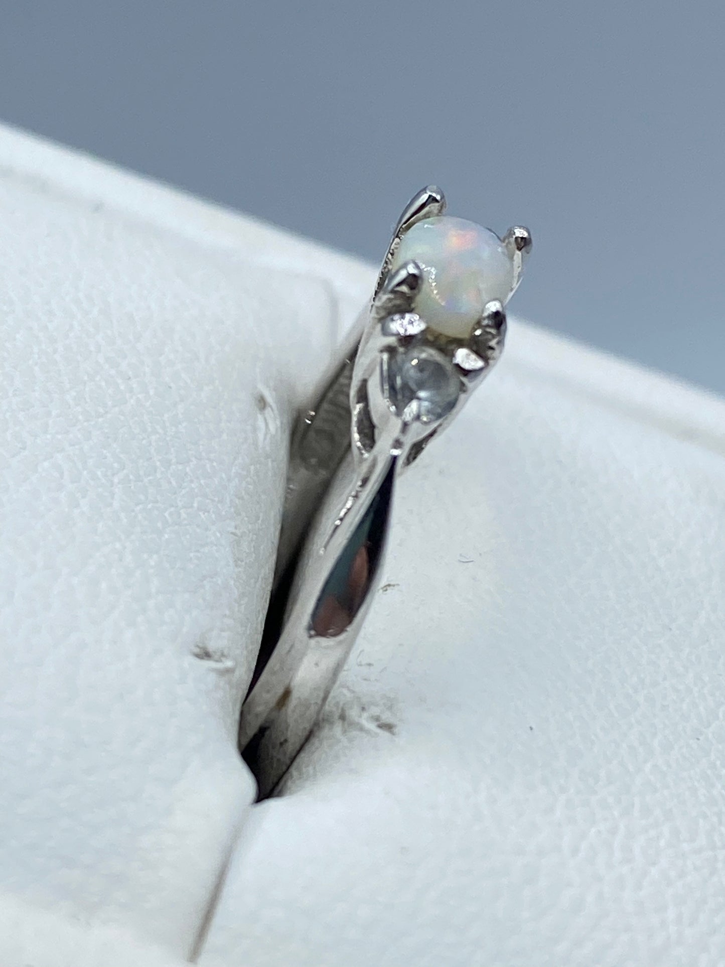 Sterling Silver Avon Opal & Topaz Ring
