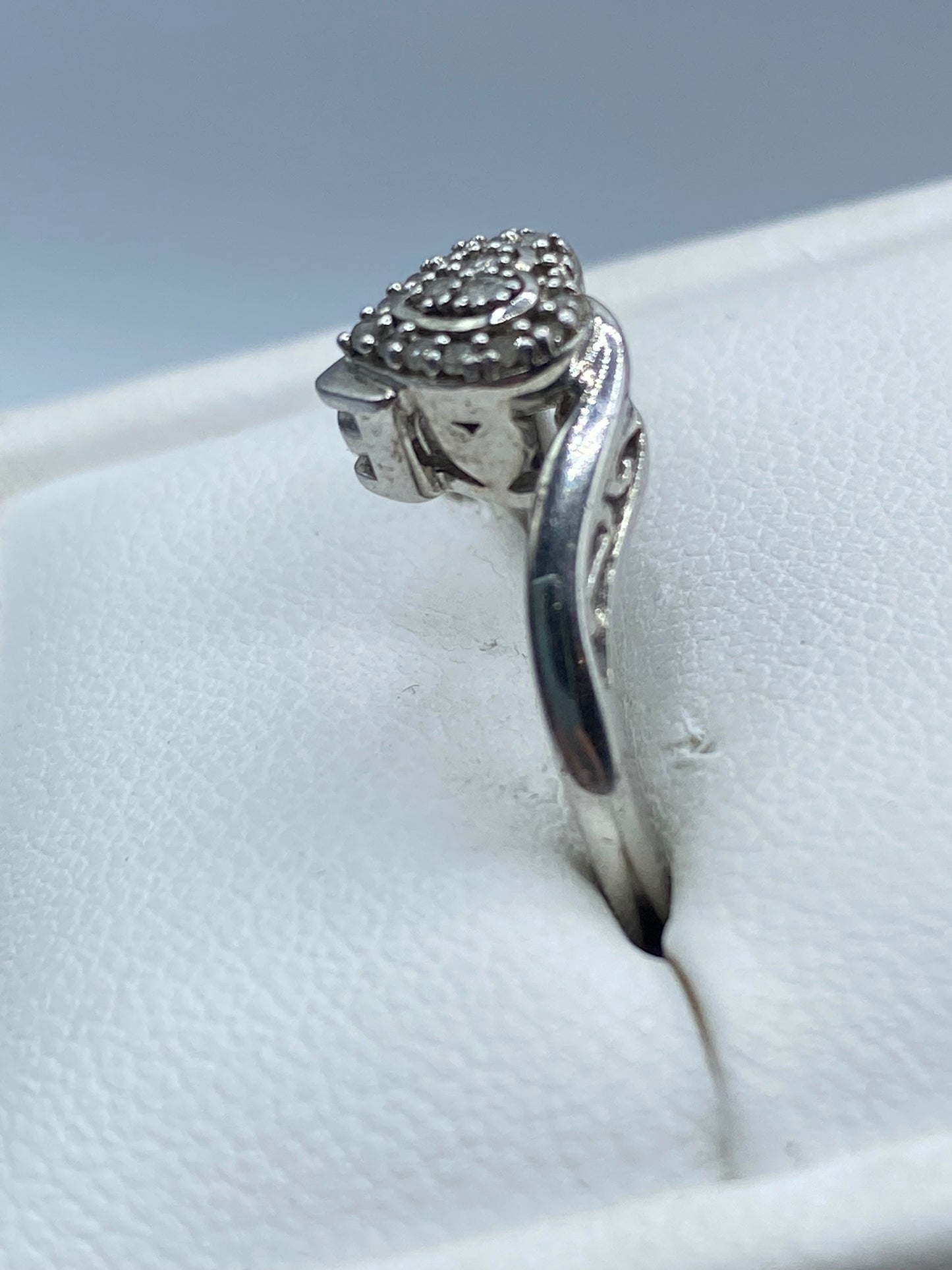 Sterling Silver & Diamond Heart Ring