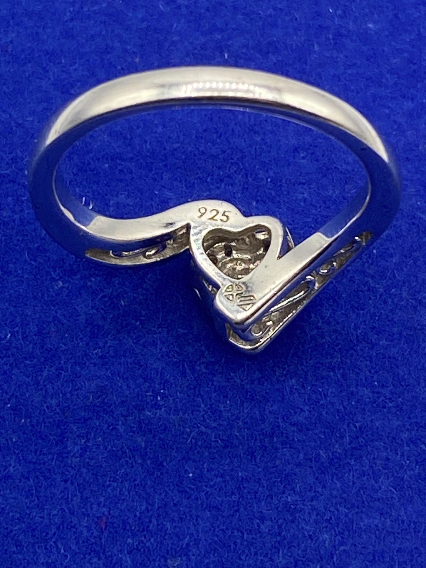 Sterling Silver & Diamond Heart Ring