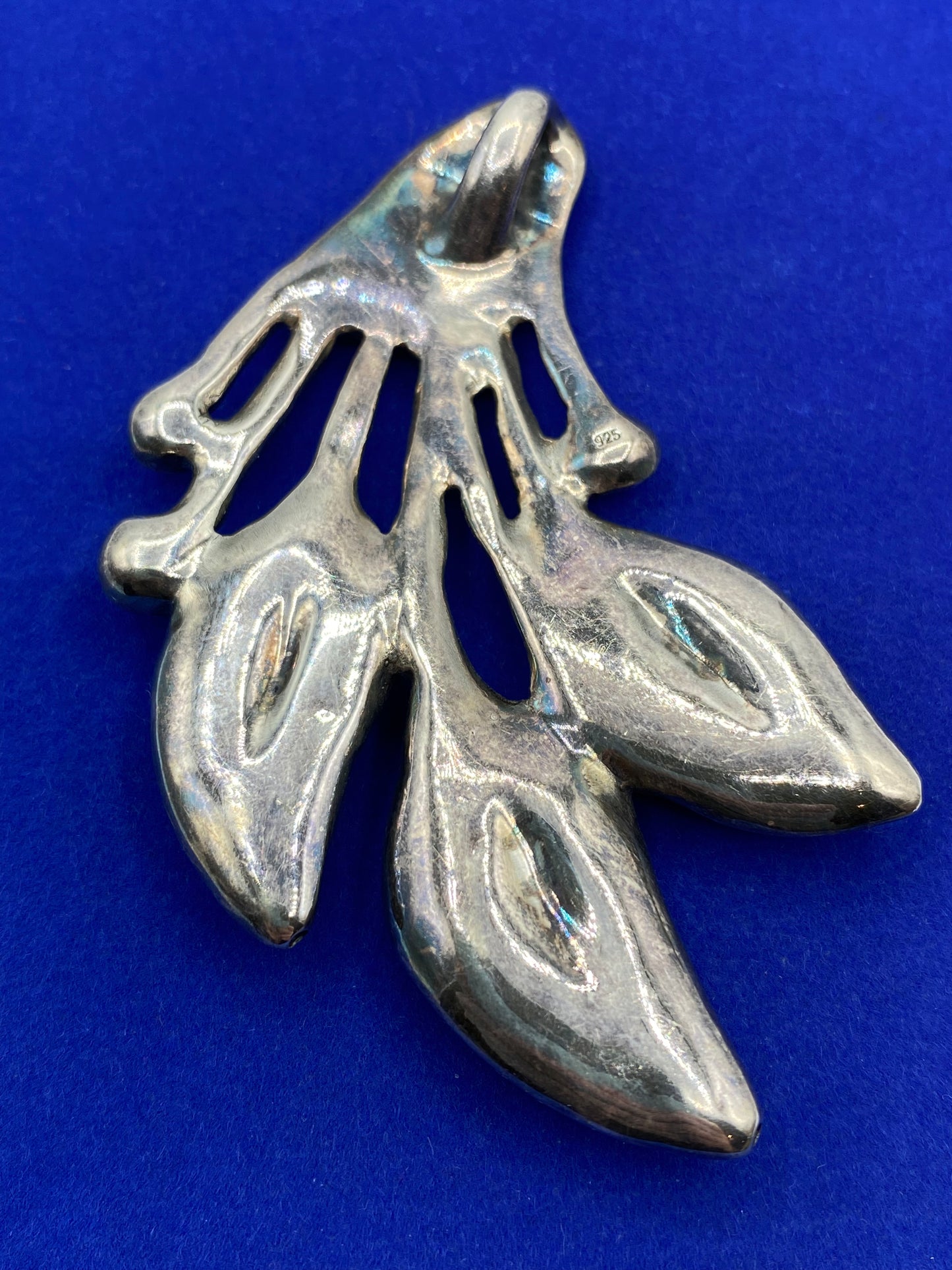Sterling Silver Elctroform Floral Pendant