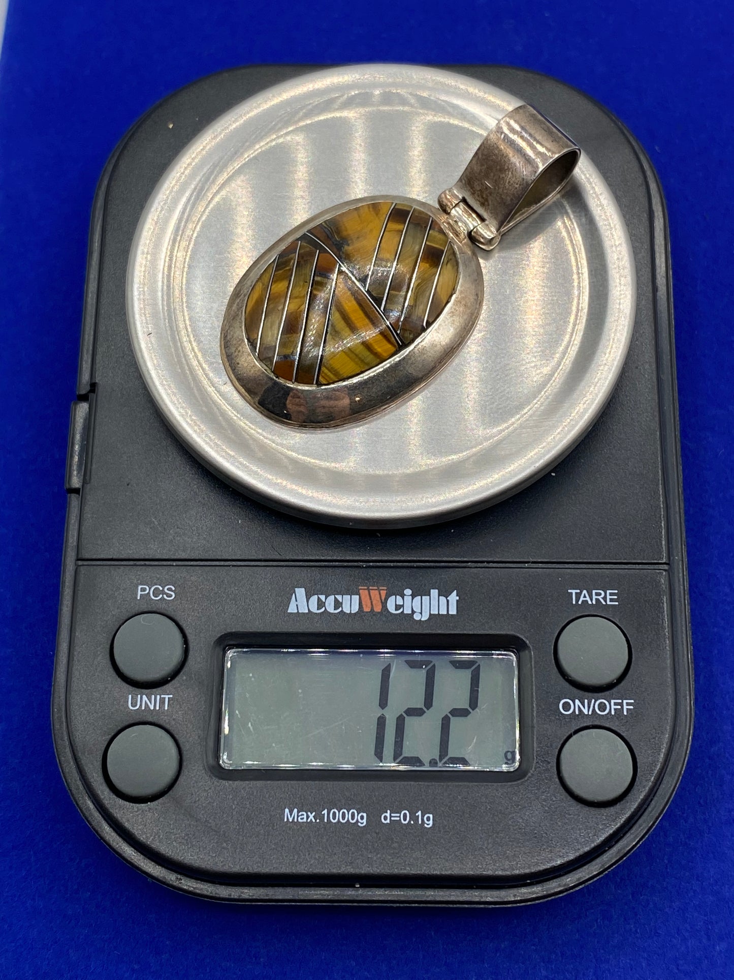 950 Silver Tigers Eye Pendant