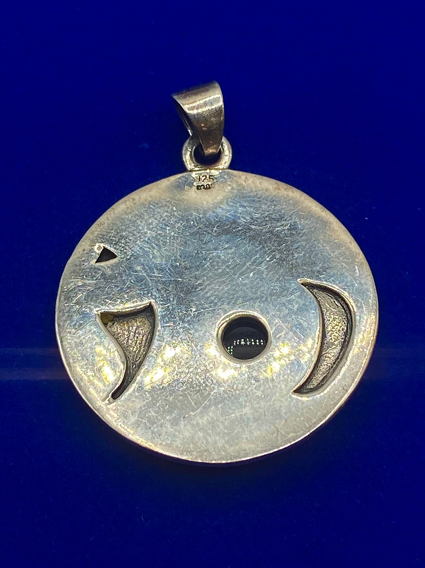 Sterling Silver Sun, Moon & Star Amethyst Pendant