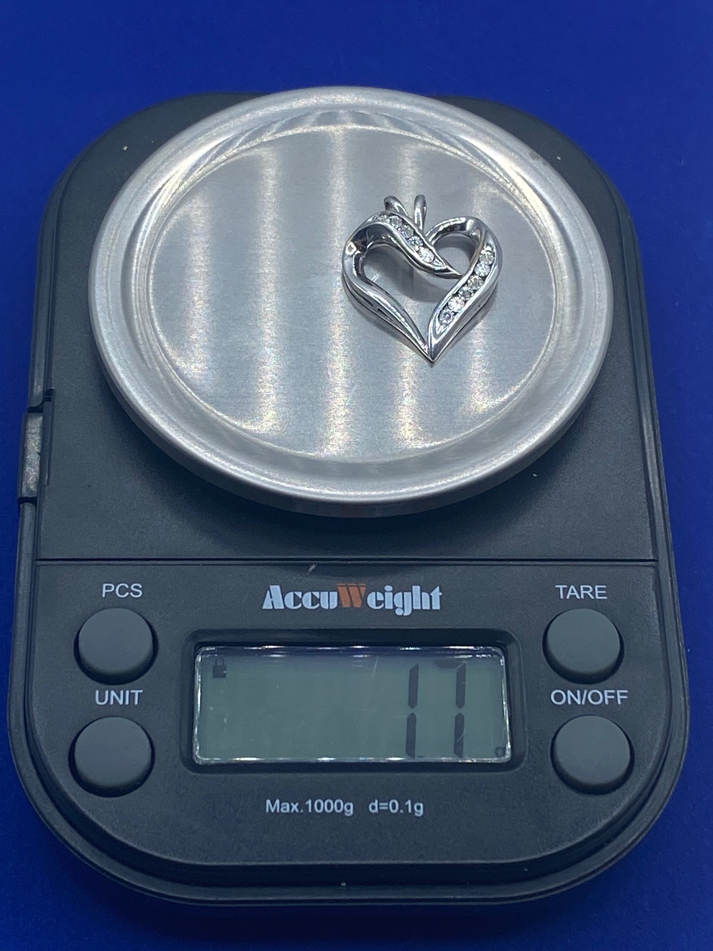 Sterling Silver Diamond Heart Pendant