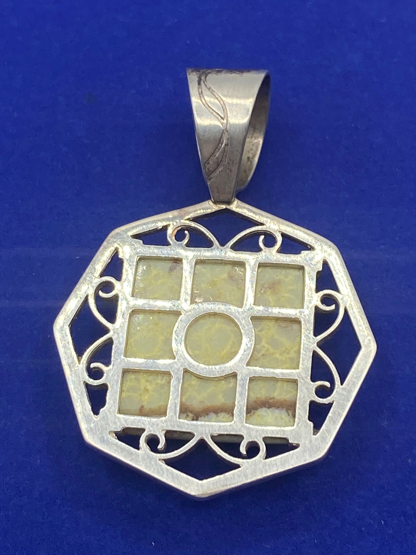 Sterling Silver Jay King Green Stone Pendant