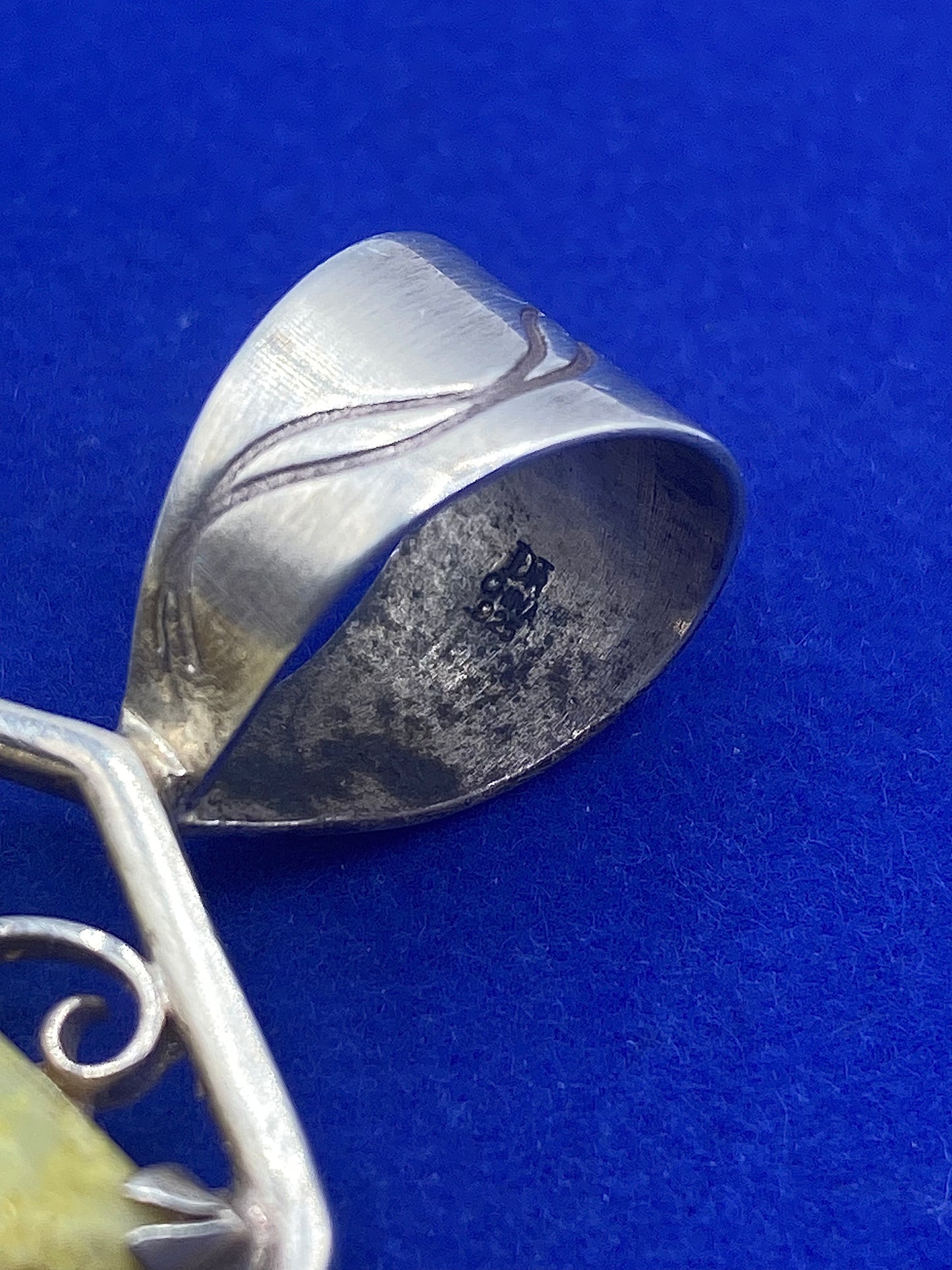 Sterling Silver Jay King Green Stone Pendant