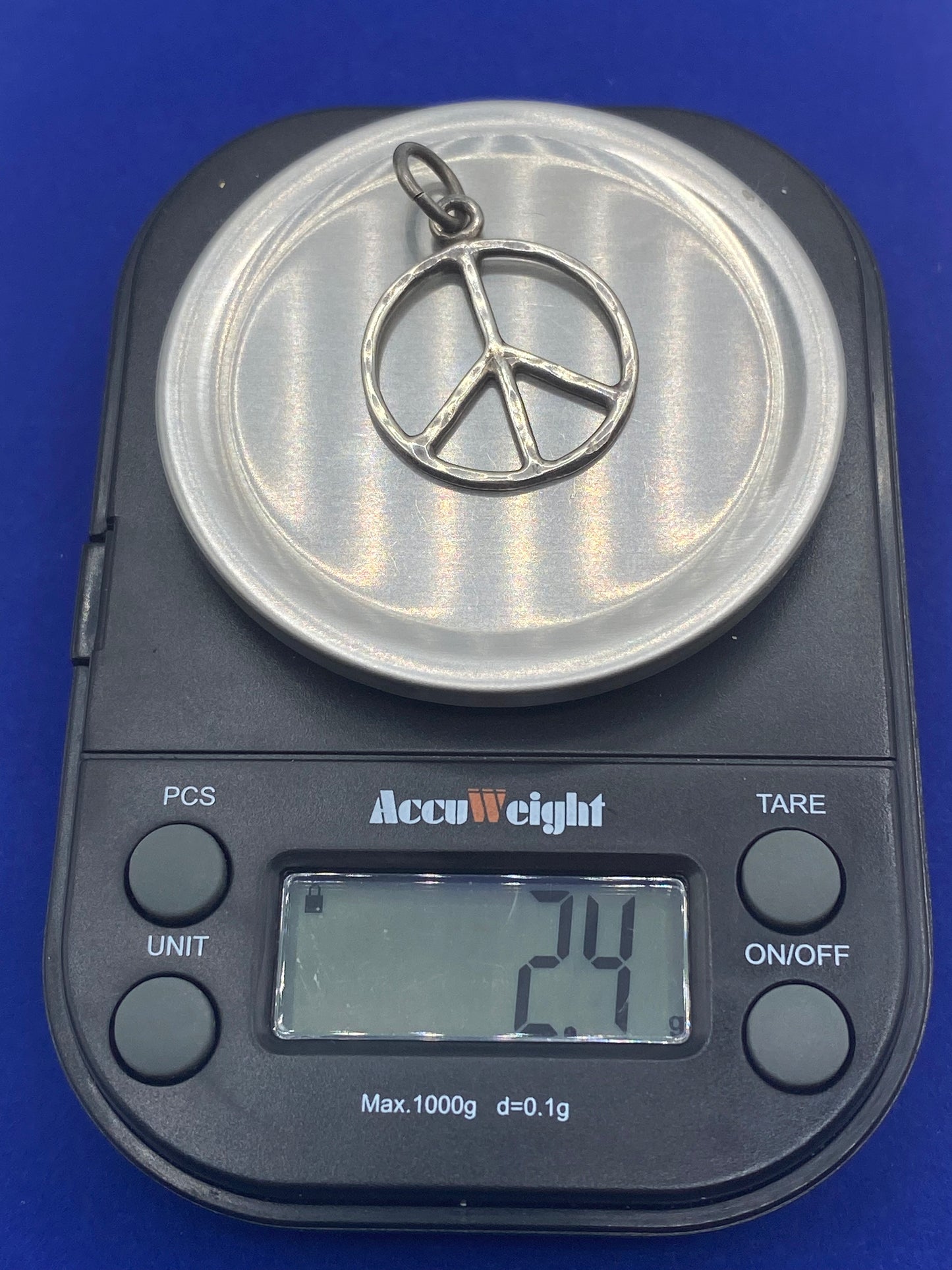 Sterling Silver Peace Sign Charm