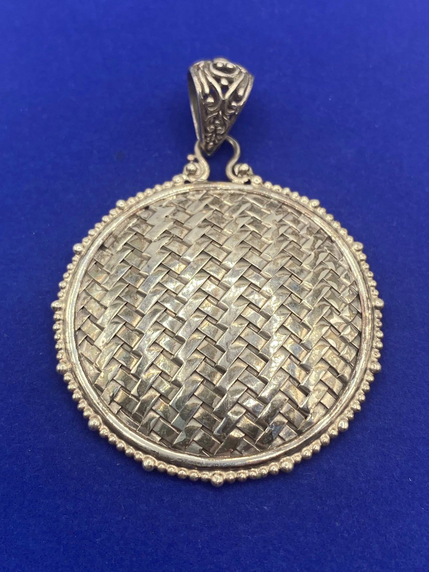 Sterling Silver Sarda Woven Pendant