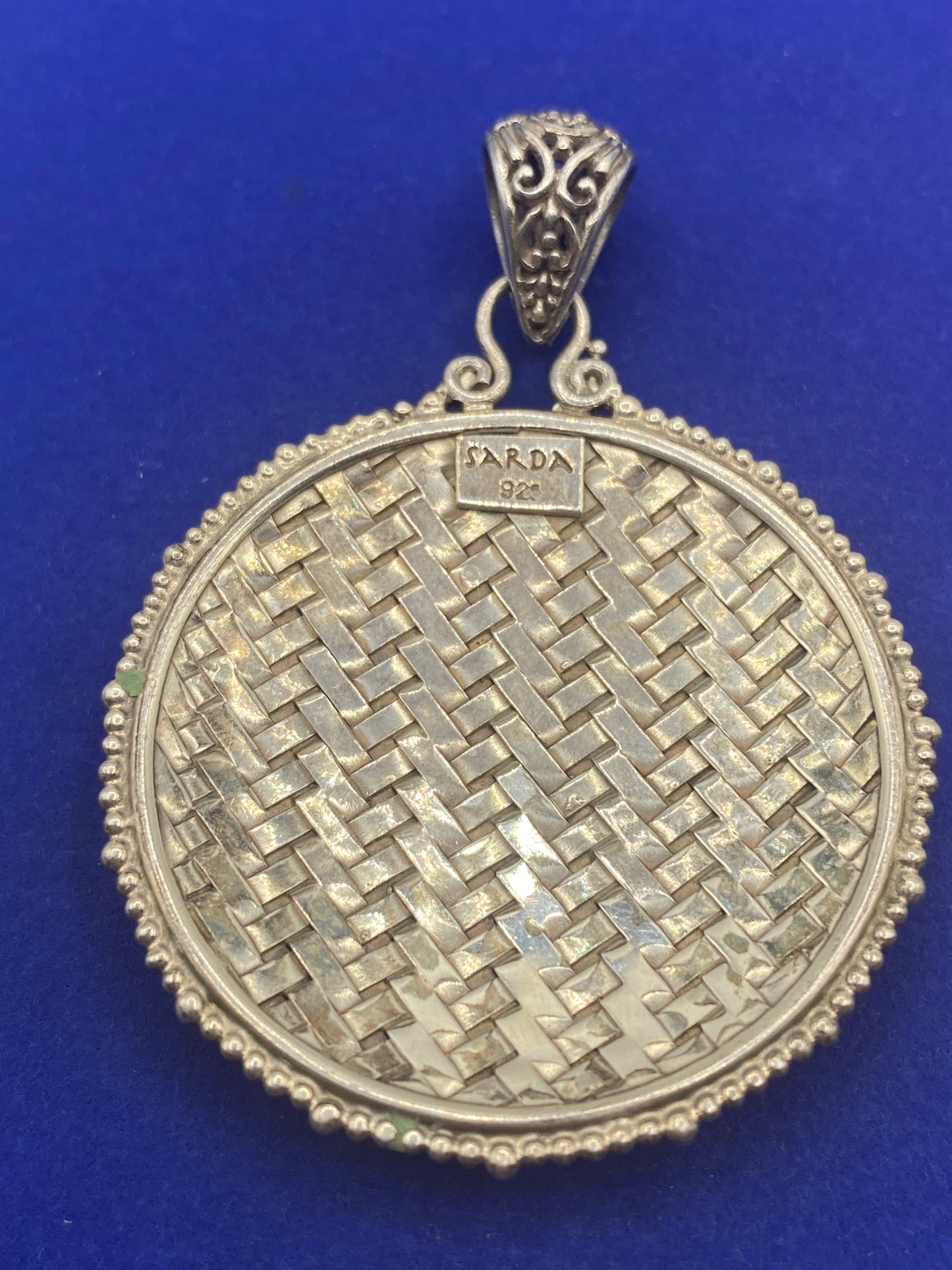 Sterling Silver Sarda Woven Pendant