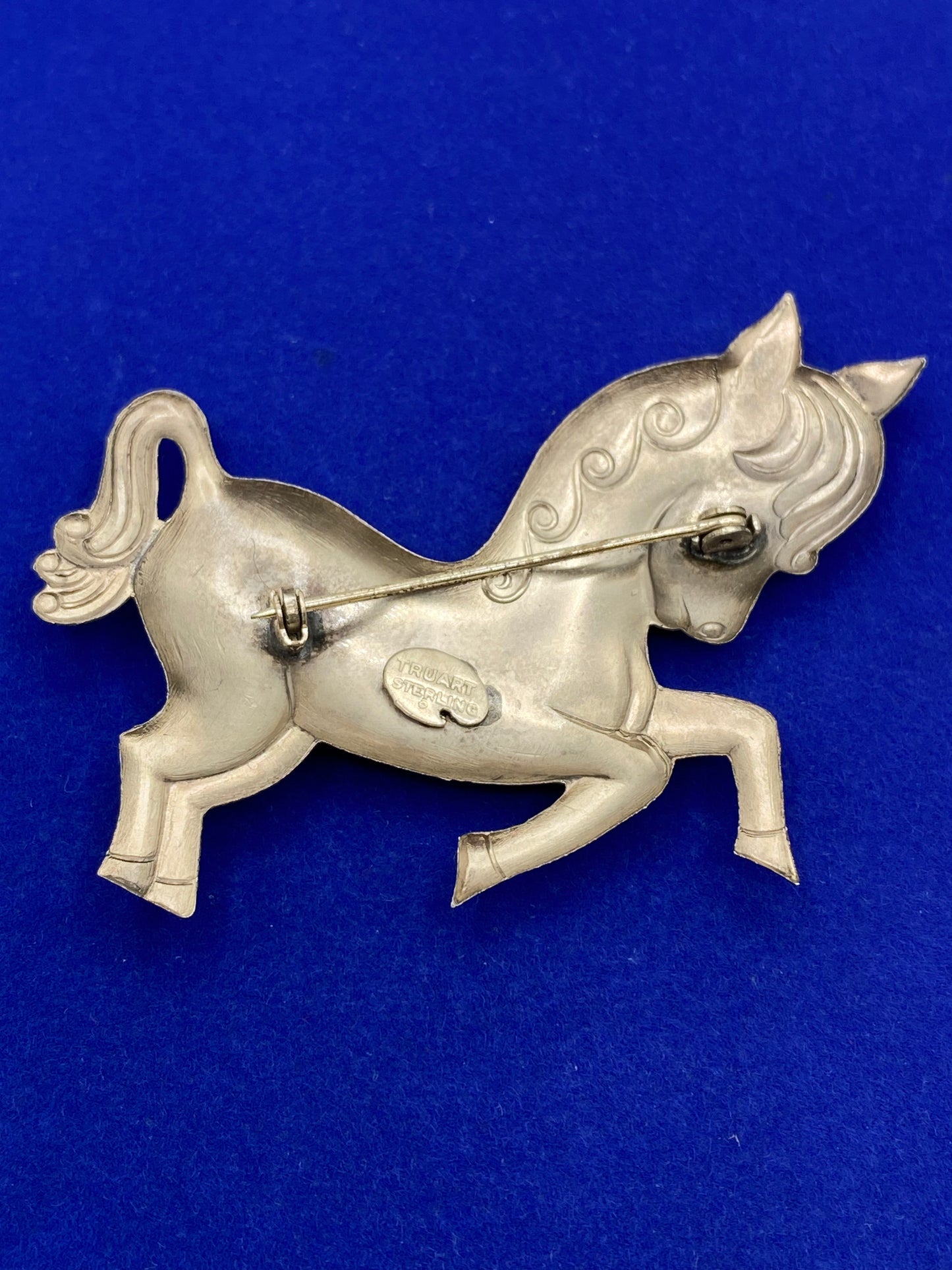 Vintage Sterling Silver Horse Brooch
