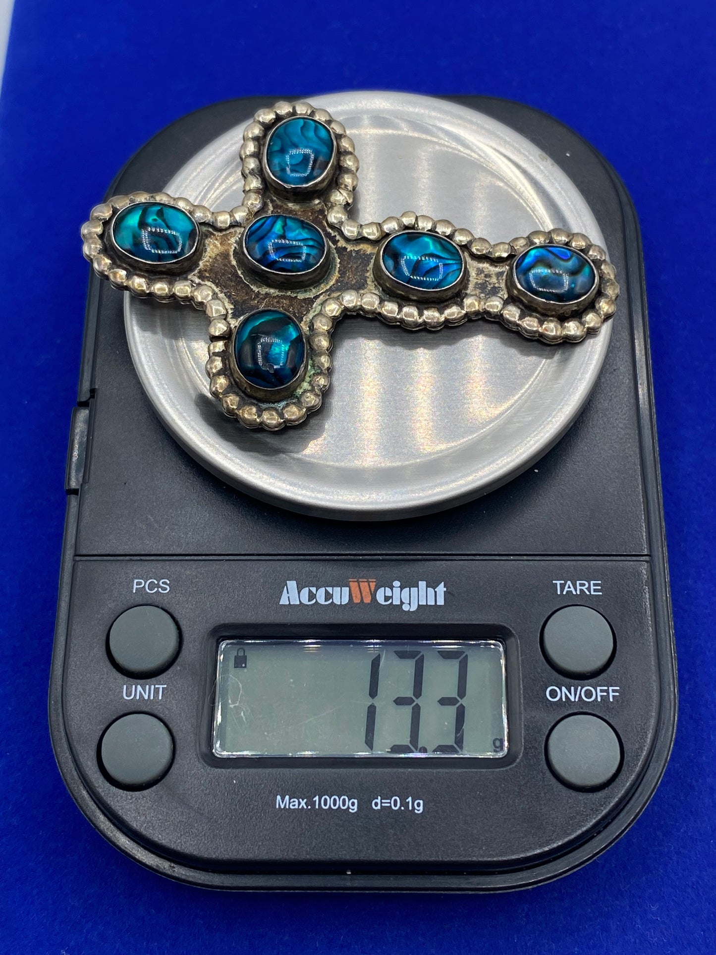 Vintage Sterling Silver Cross Brooch