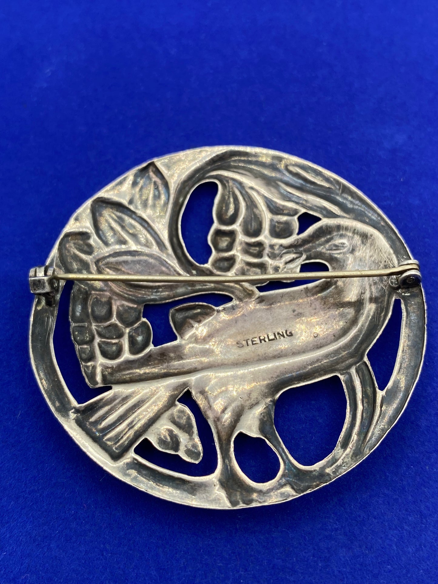 Vintage Sterling Silver Bird Brooch