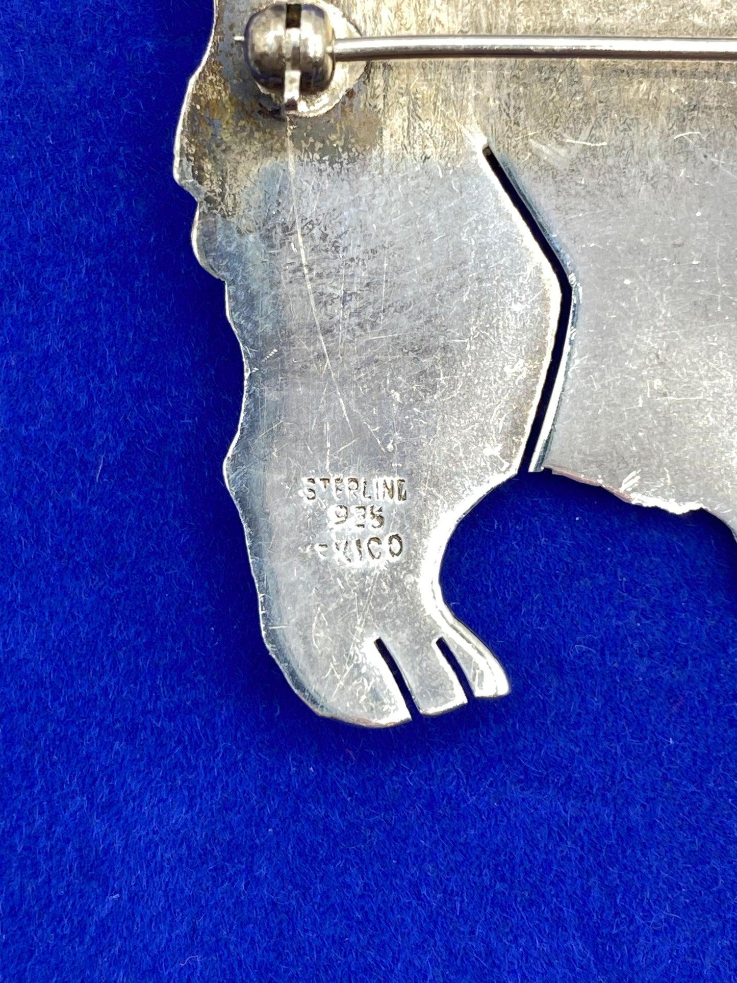 Vintage Sterling Silver Big Cat Brooch