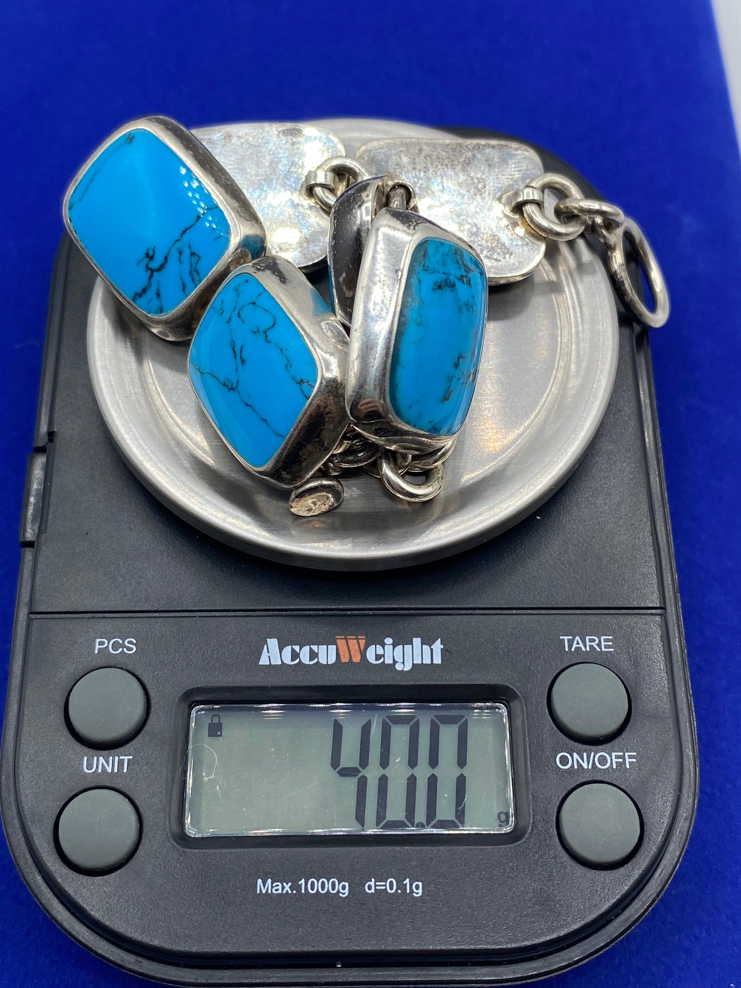 Mexico Sterling Silver Turquoise Bracelet