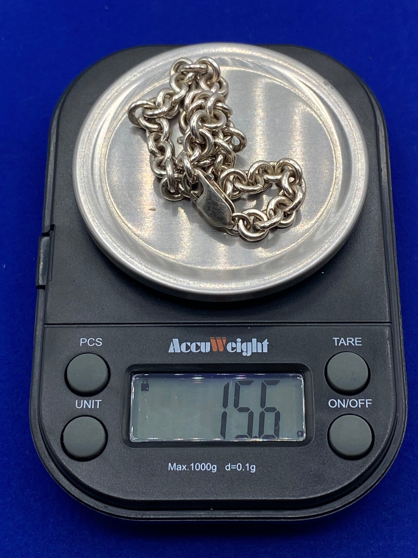 Sterling Silver Solid Ring Link Bracelet