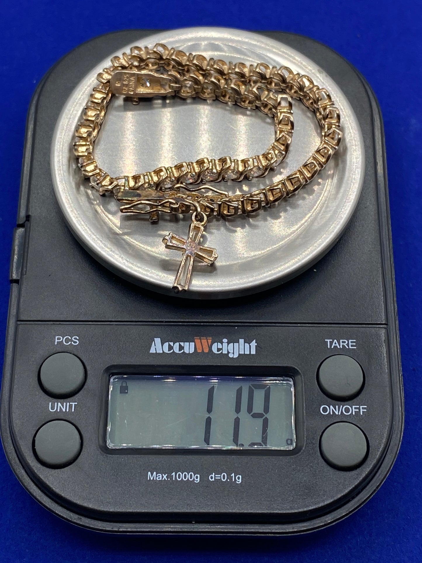 Sterling Silver Vermeil Ross Simmons CZ Tennis Bracelet