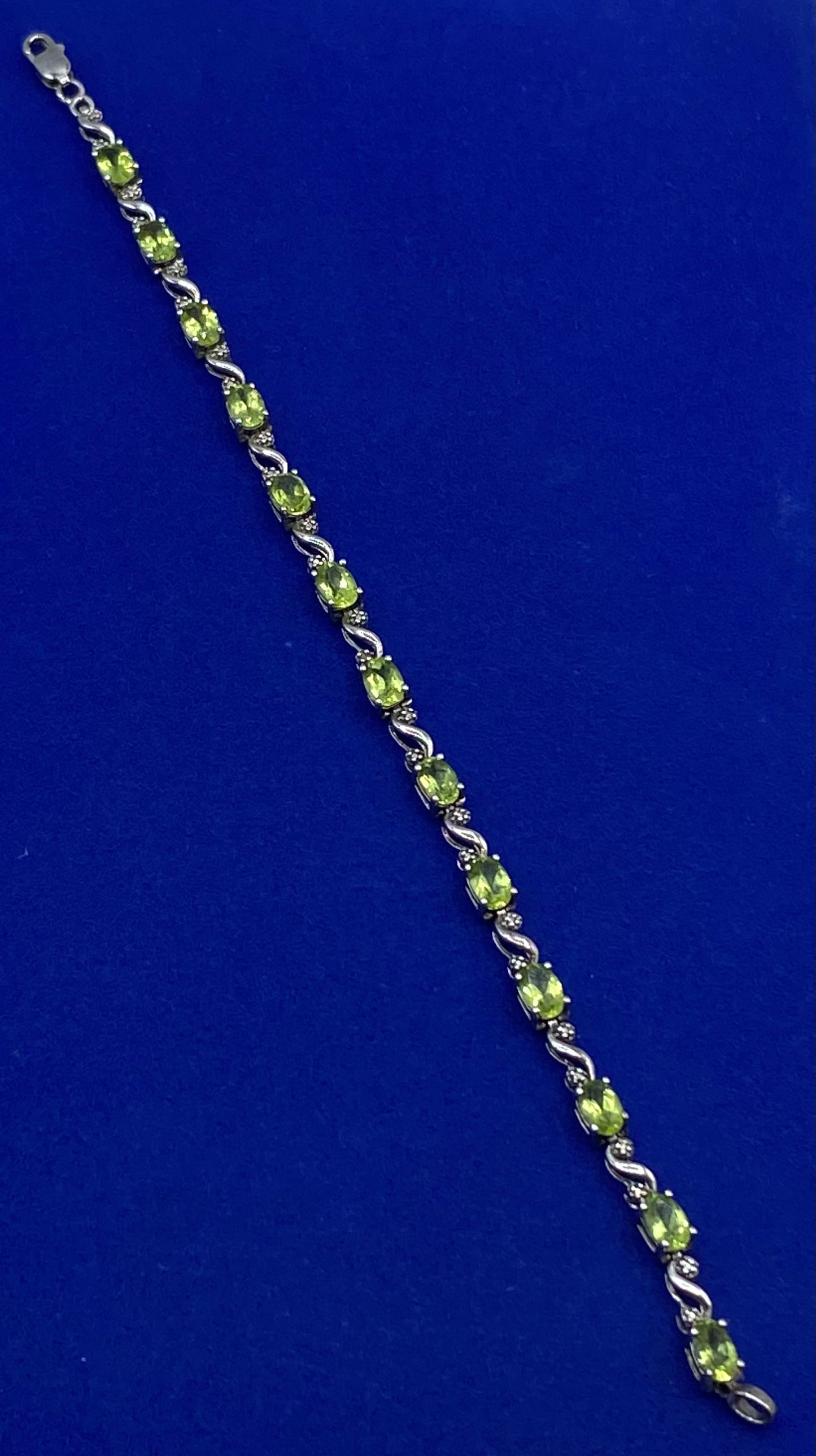 Sterling Silver Peridot Tennis Bracelet