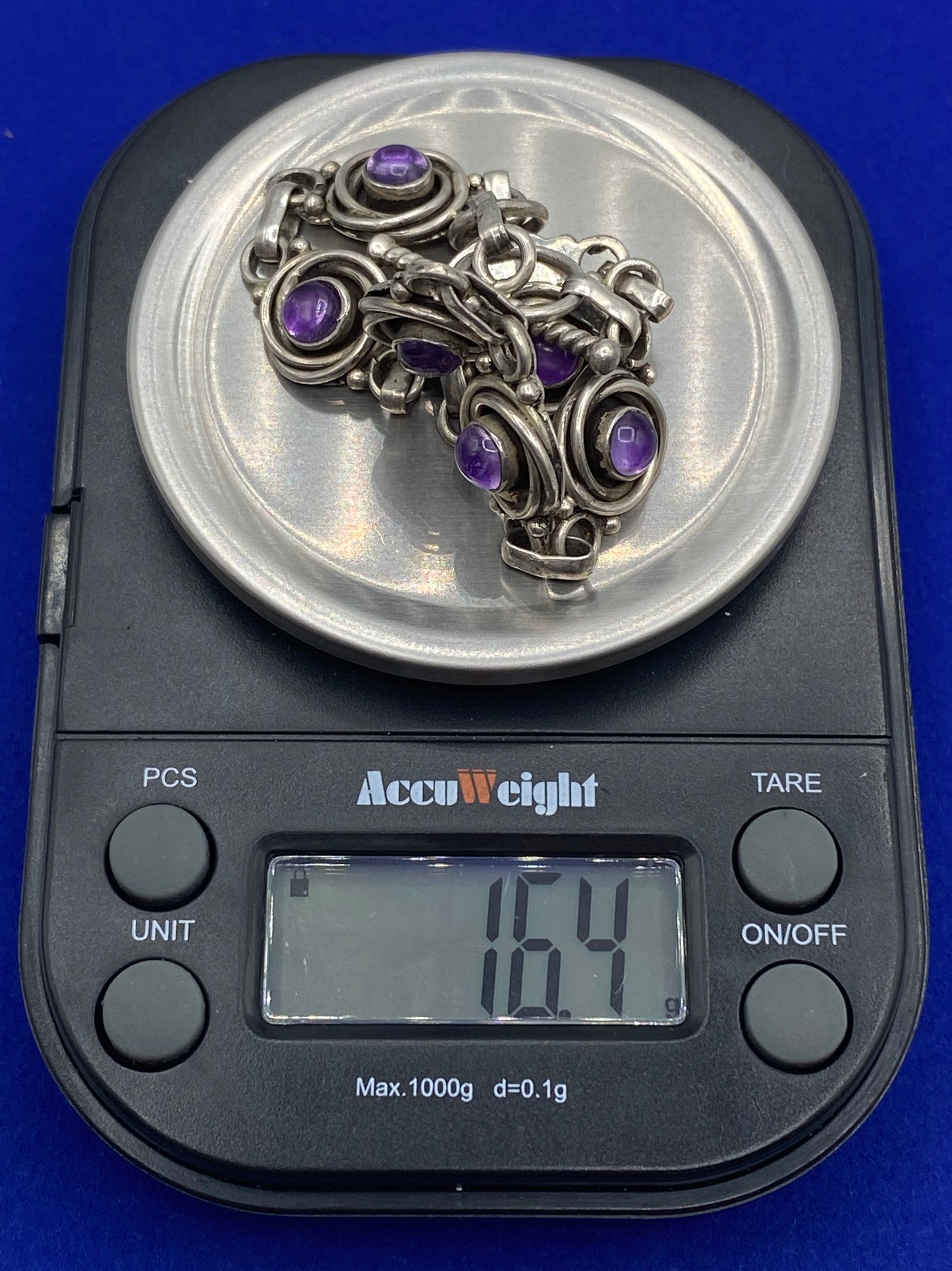Sterling Silver Amethyst Toggle Bracelet