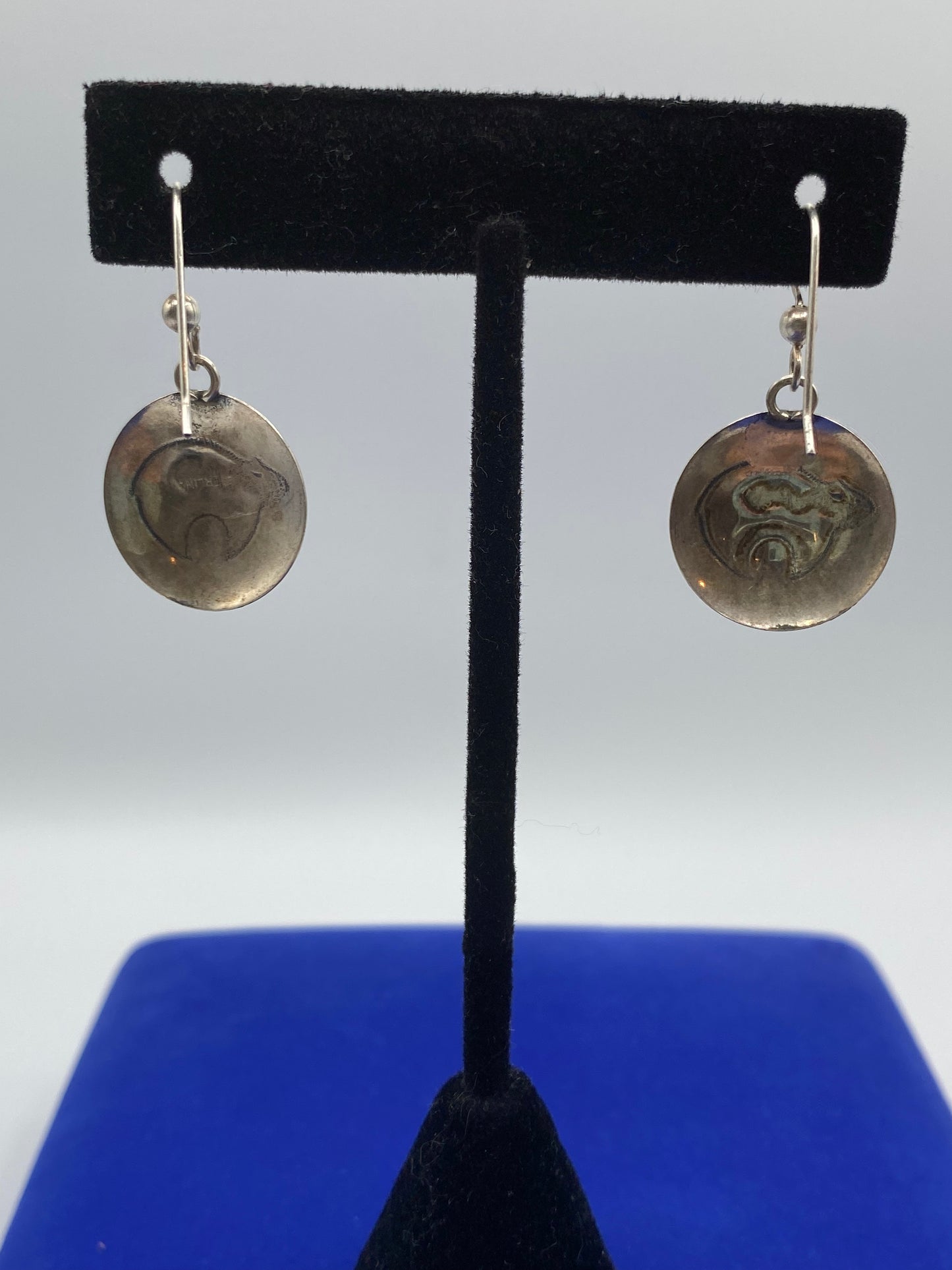 Sterling Silver Native Bear Earrings