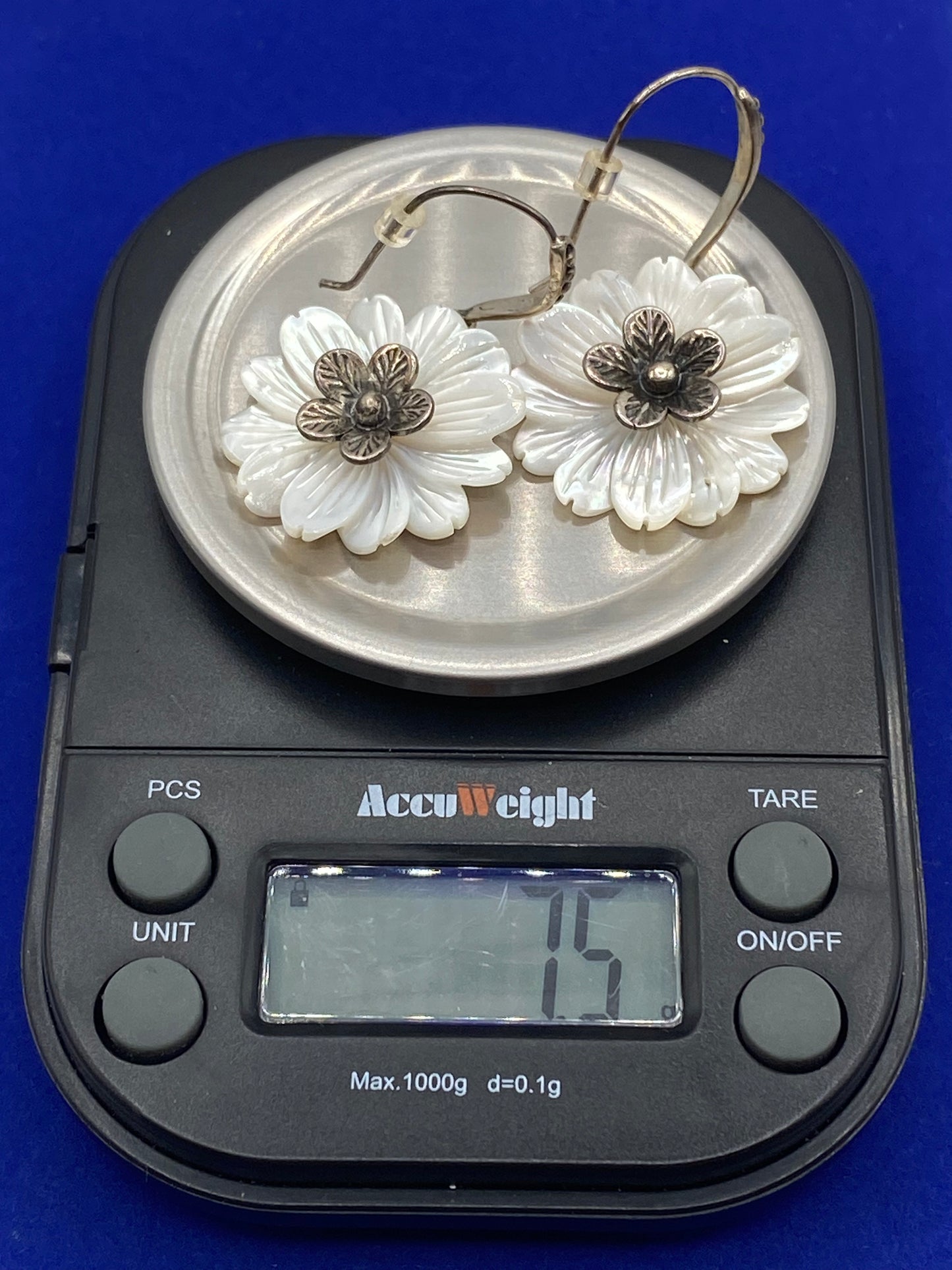 Sterling Silver MOP Floral Earrings