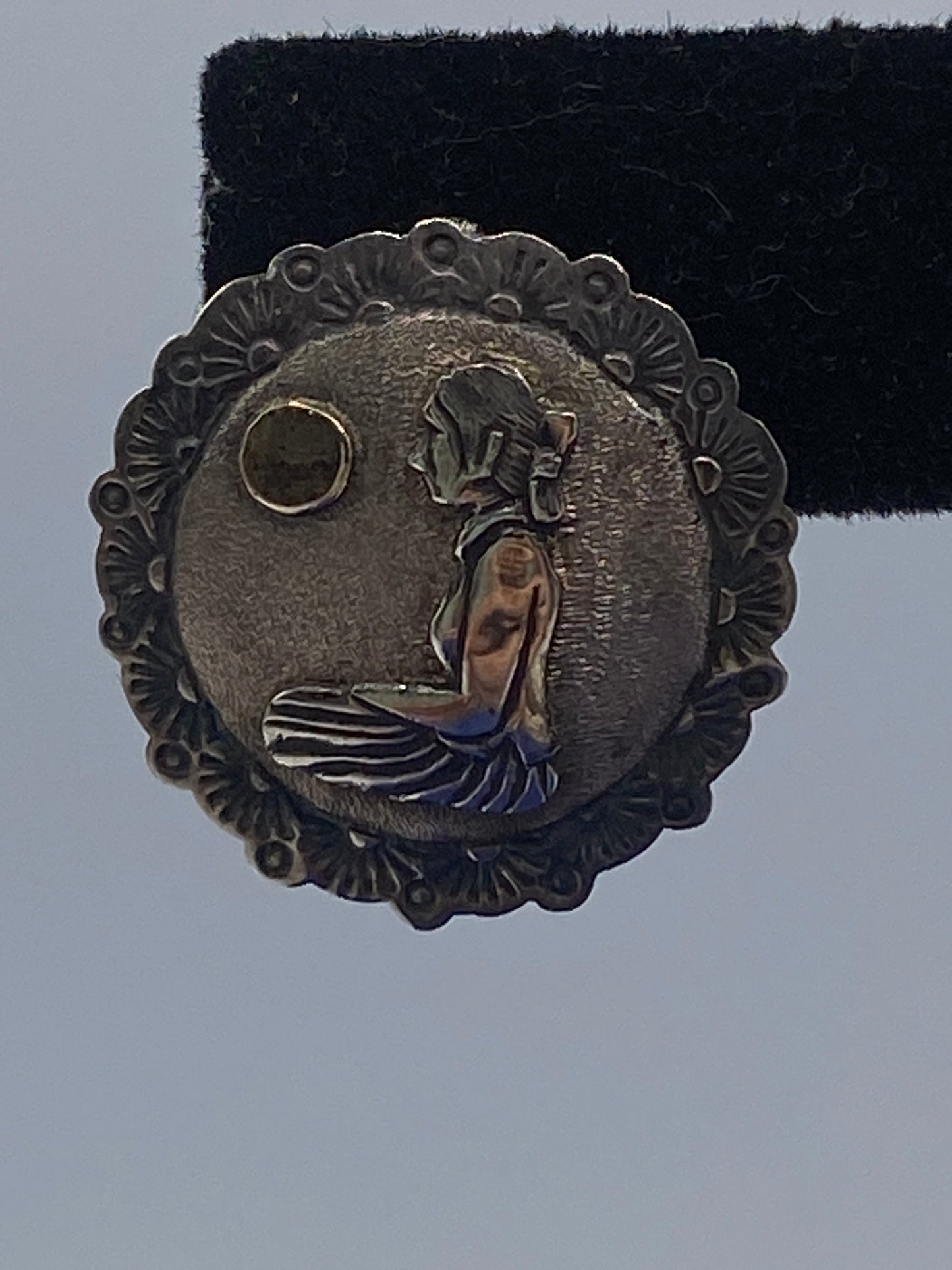Vintage Paul Arviso Navajo Sterling Silver Figural Earrings