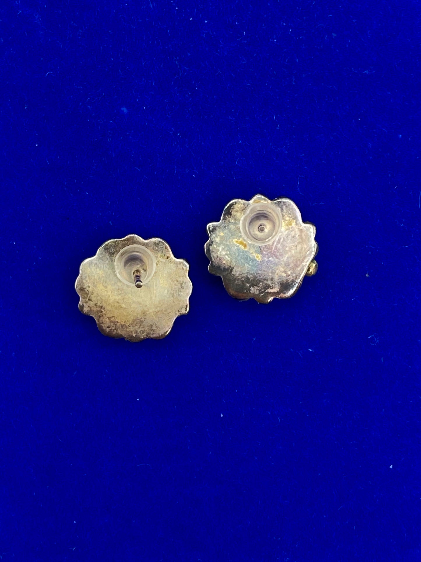 Sterling Silver Opal & Lapis Inlay Stud Earrings