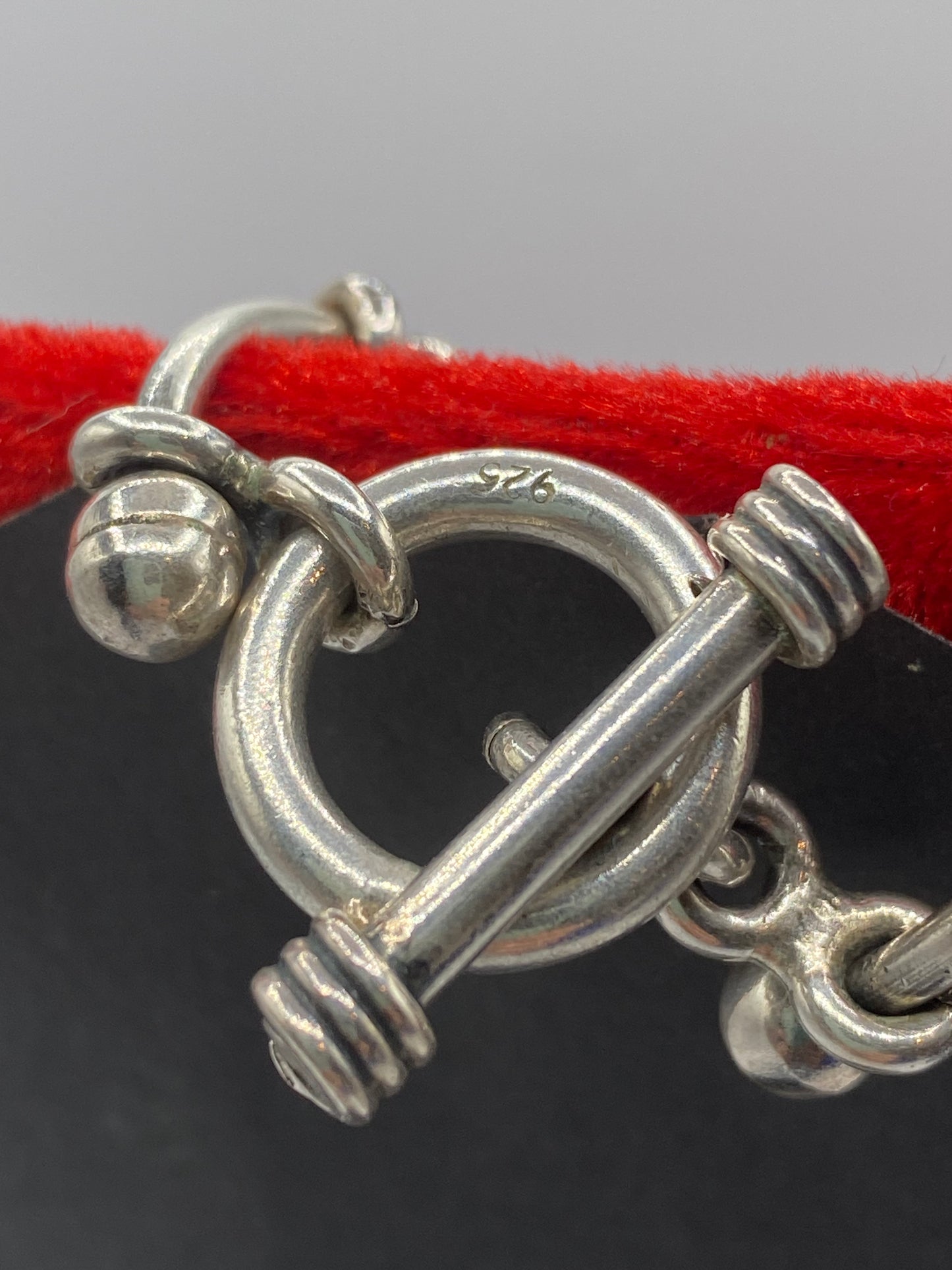 Sterling Silver Curved Bar & Ball Necklace