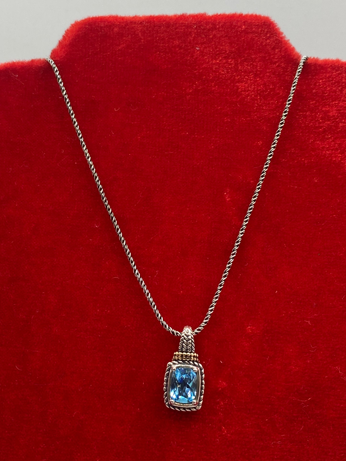 Sterling Silver & 14K Topaz Necklace