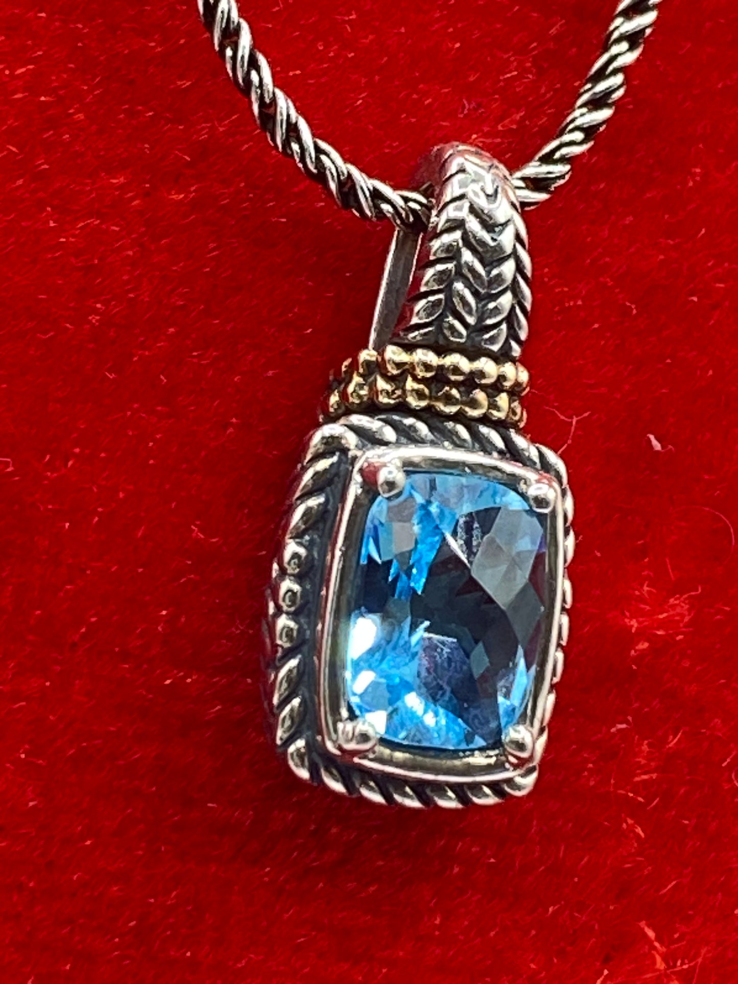 Sterling Silver & 14K Topaz Necklace