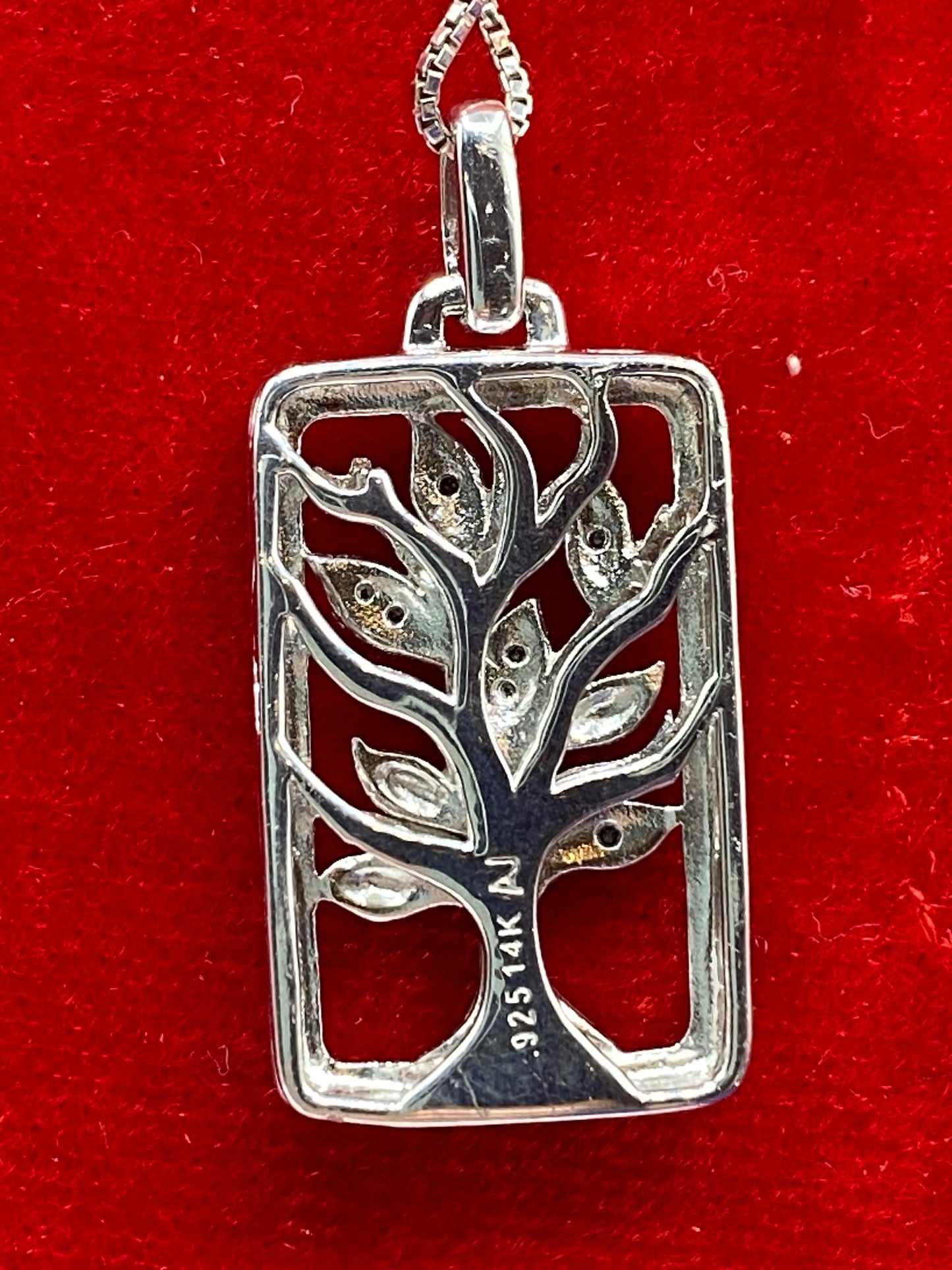 Sterling Silver & 14K Diamond Tree Pendant Necklace