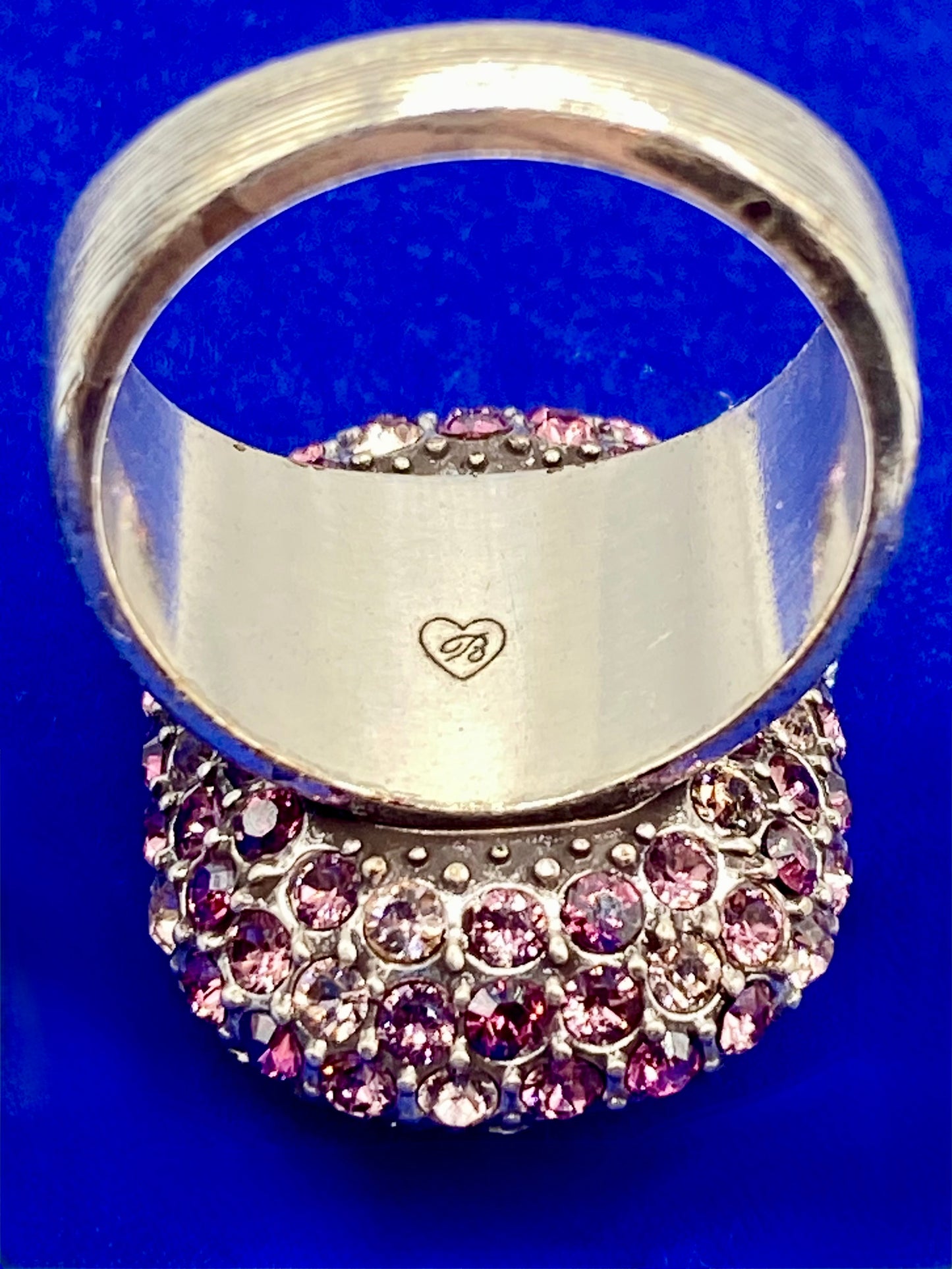 Brighton Silver Tone & Purple Rhinestone Ring