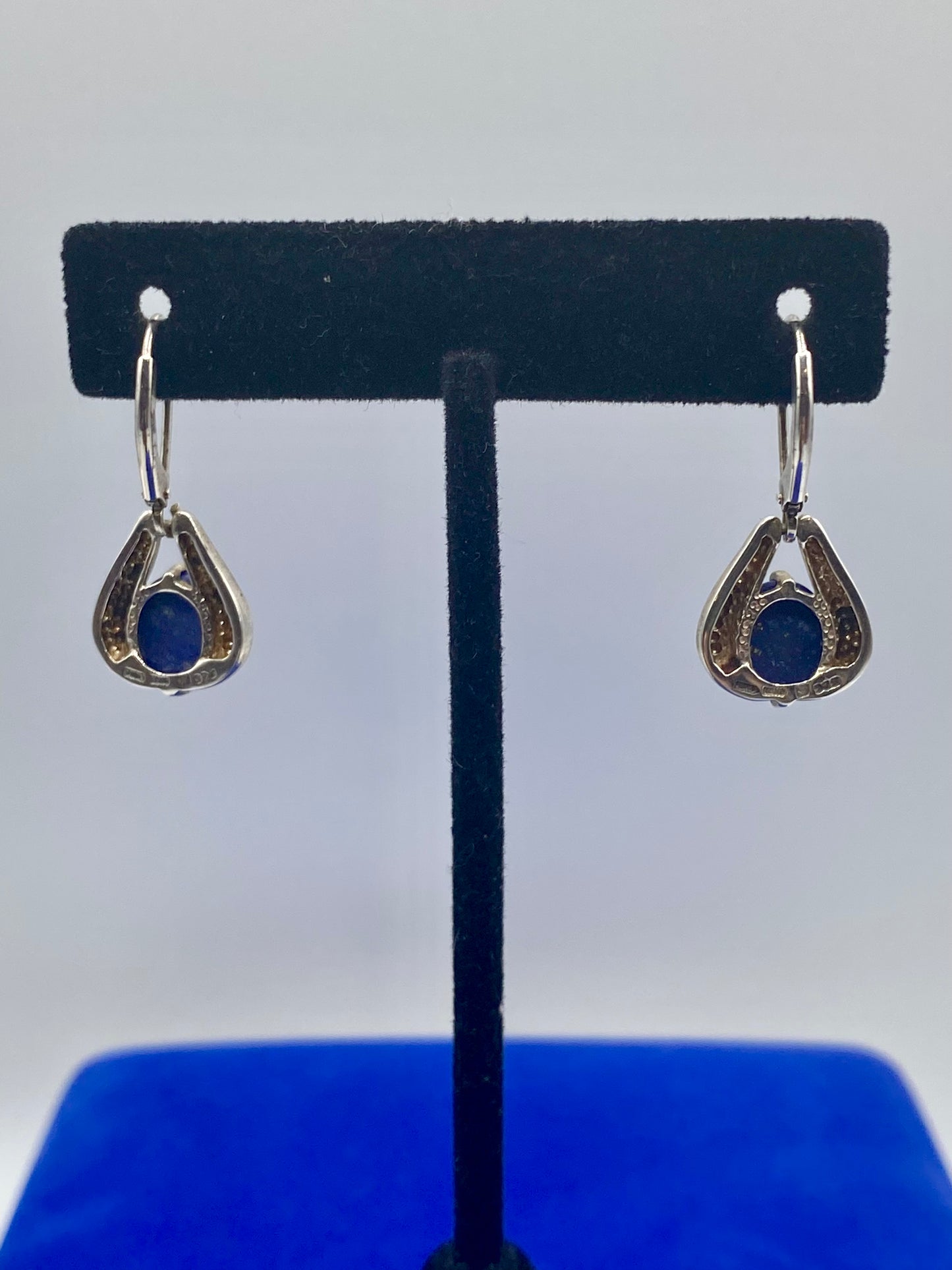Sterling Silver Hong Kong Lapis Earrings