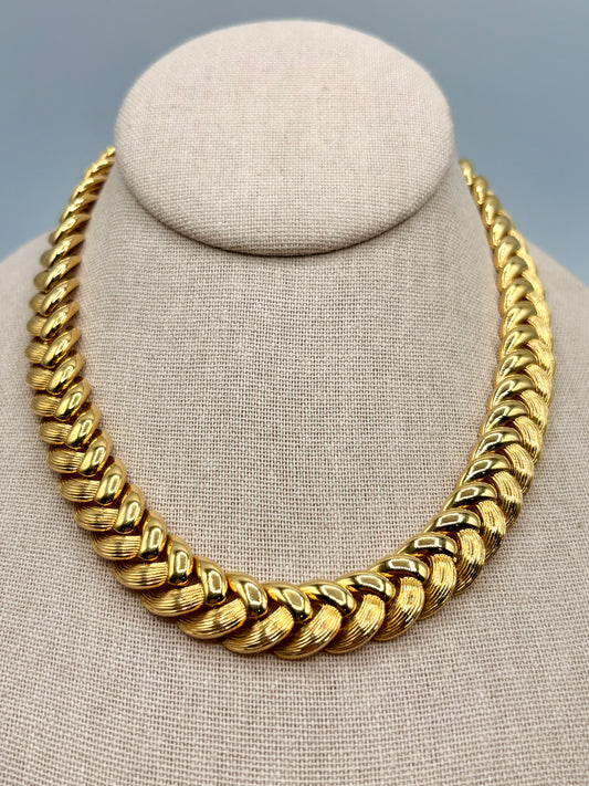 Vintage Gold Tone Choker Necklace