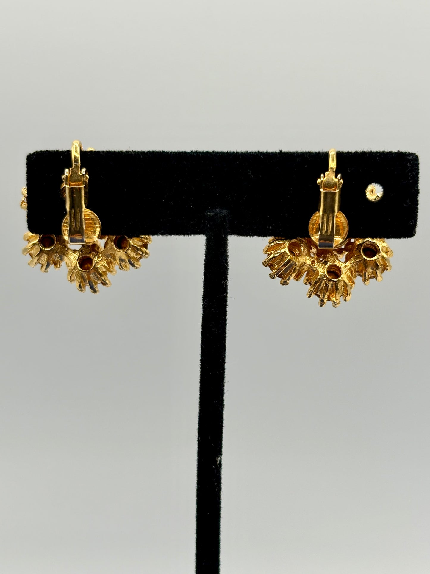 Vintage Gold Tone & Brown Rhinestone Jewelry Set
