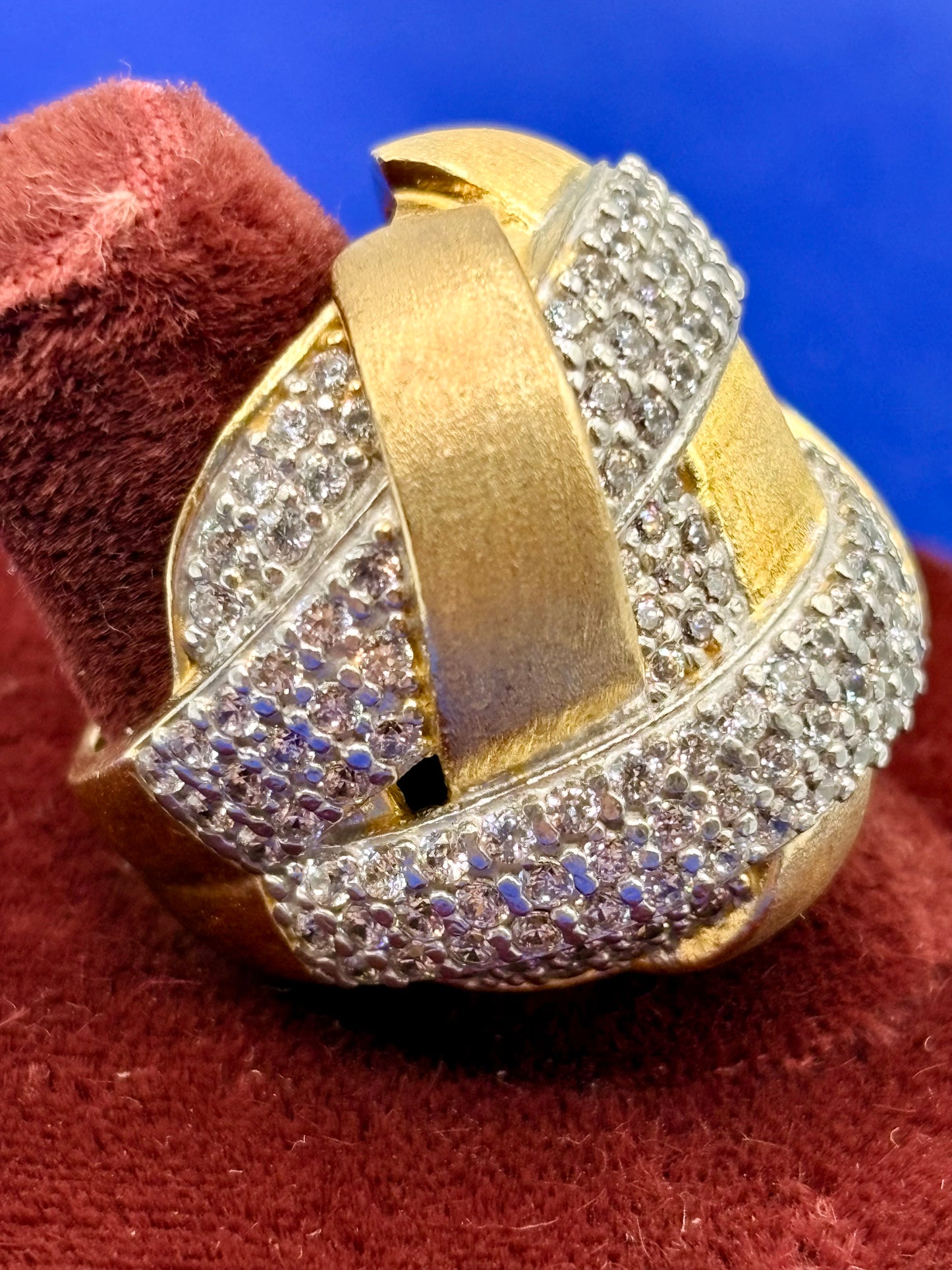 Vermeil Sterling Silver Milor Italy CZ Statement Ring