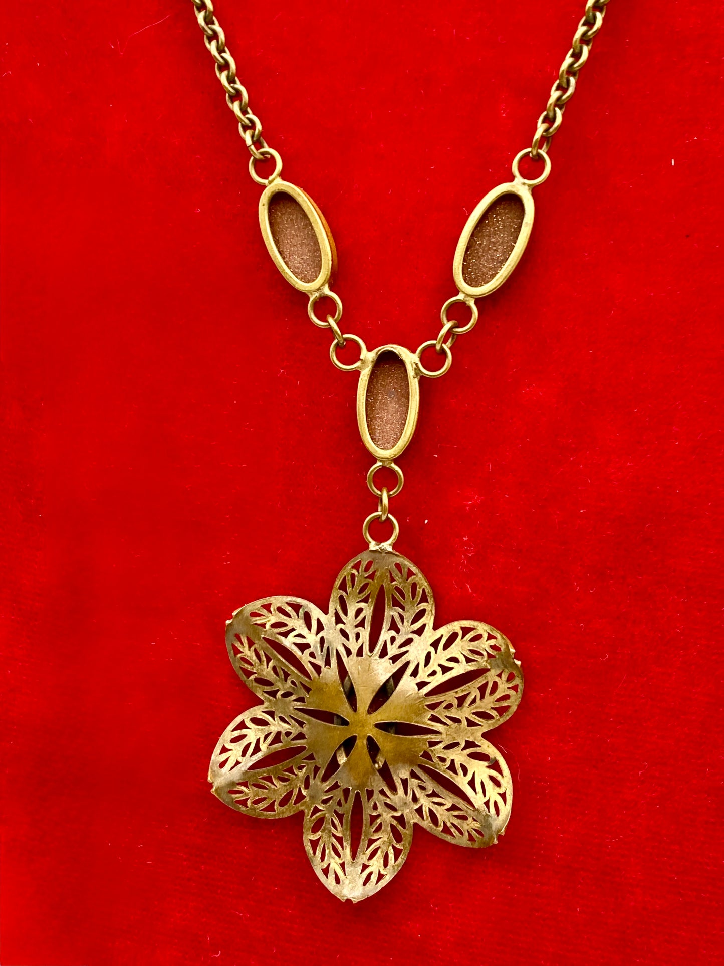 Vintage Victorian Gold Stone Necklace