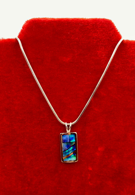 Sterling Silver DTR Jay King Opal Inlay Necklace