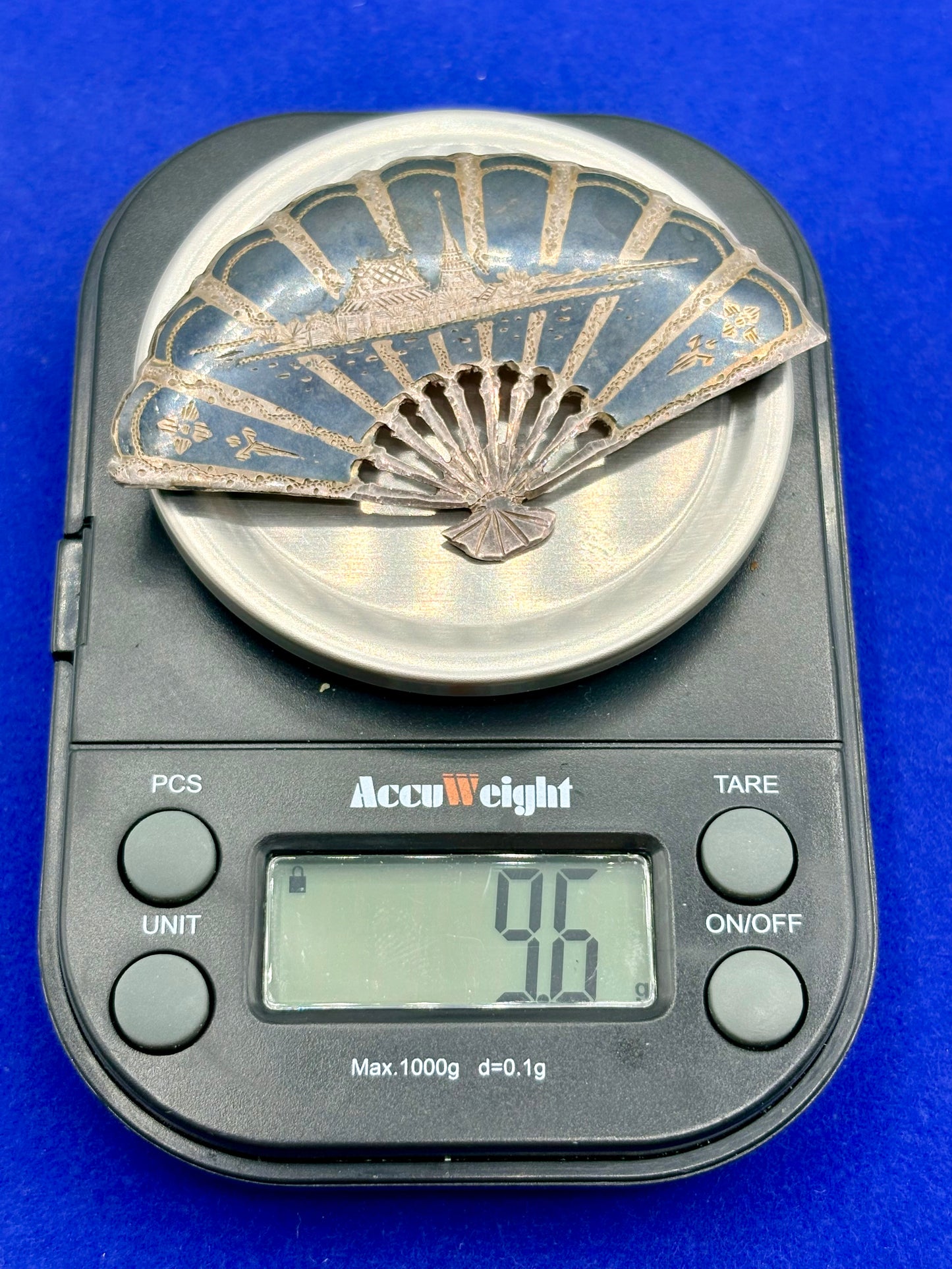 Sterling Silver Siam Fan Brooch
