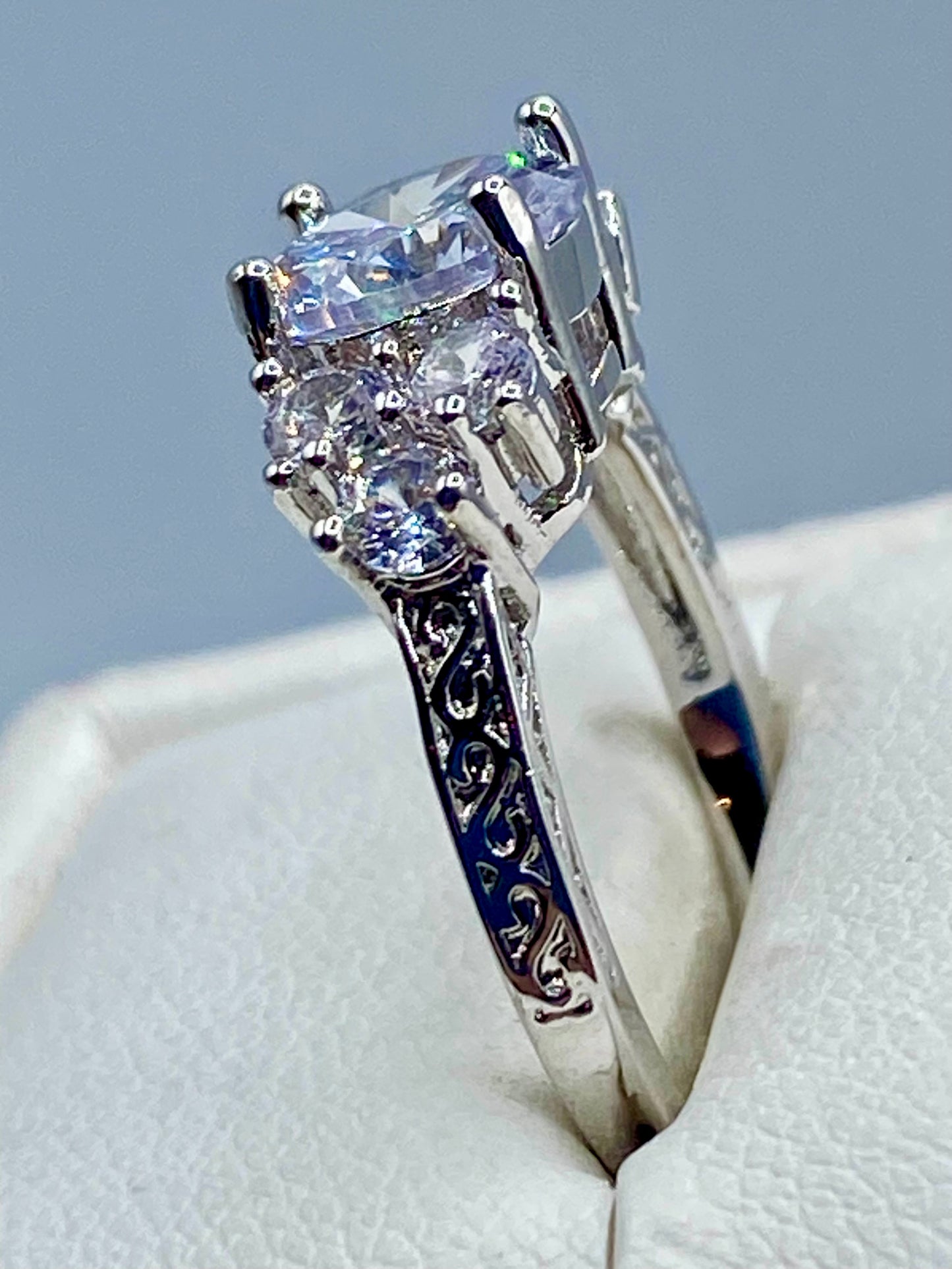 Silver Tone CZ Ring
