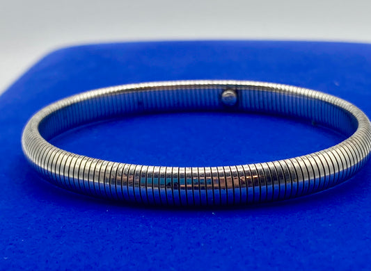 GC Sterling Silver Small Mesh Link Bangle Bracelet