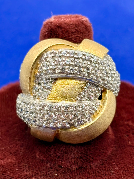 Vermeil Sterling Silver Milor Italy CZ Statement Ring