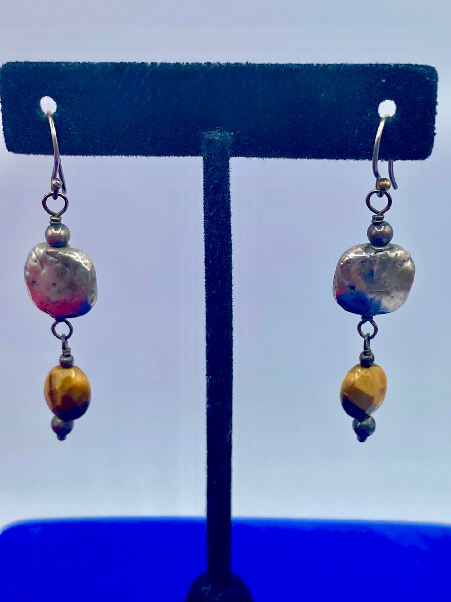 Sterling Silver Silpada Oxidized Tigers Eye & Mother of Pearl Jewelry Set