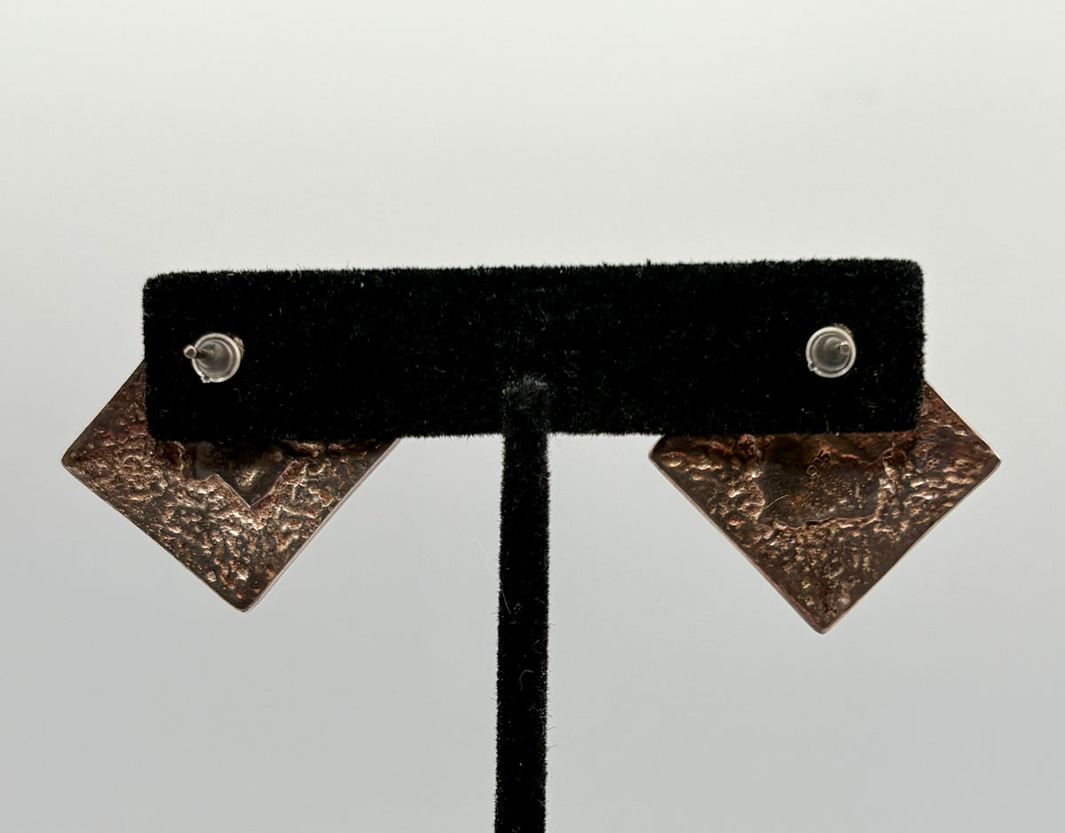 Sterling Silver Modernist Square Earrings