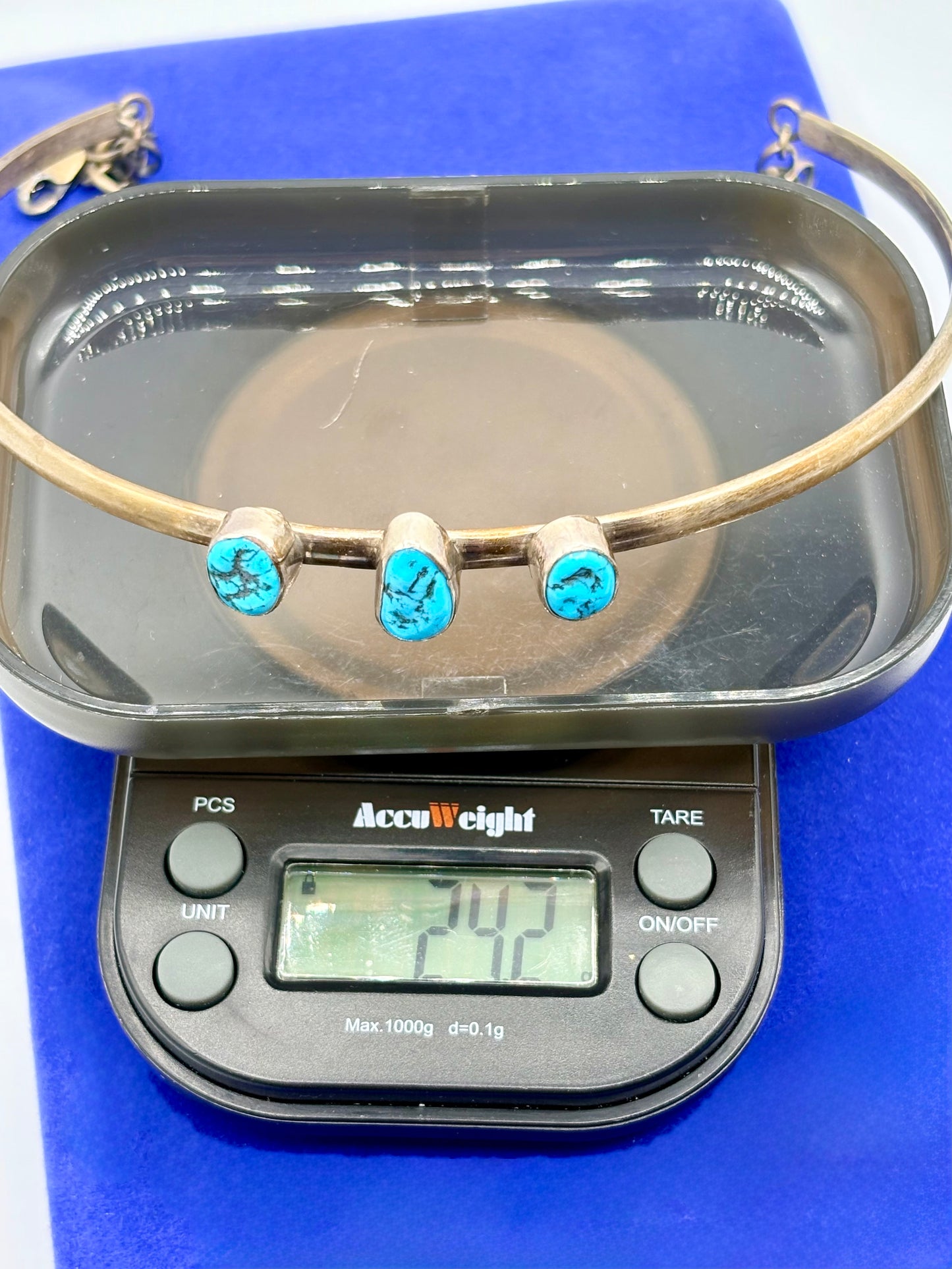 Sterling Silver Native Turquoise Omega Style Choker Necklace