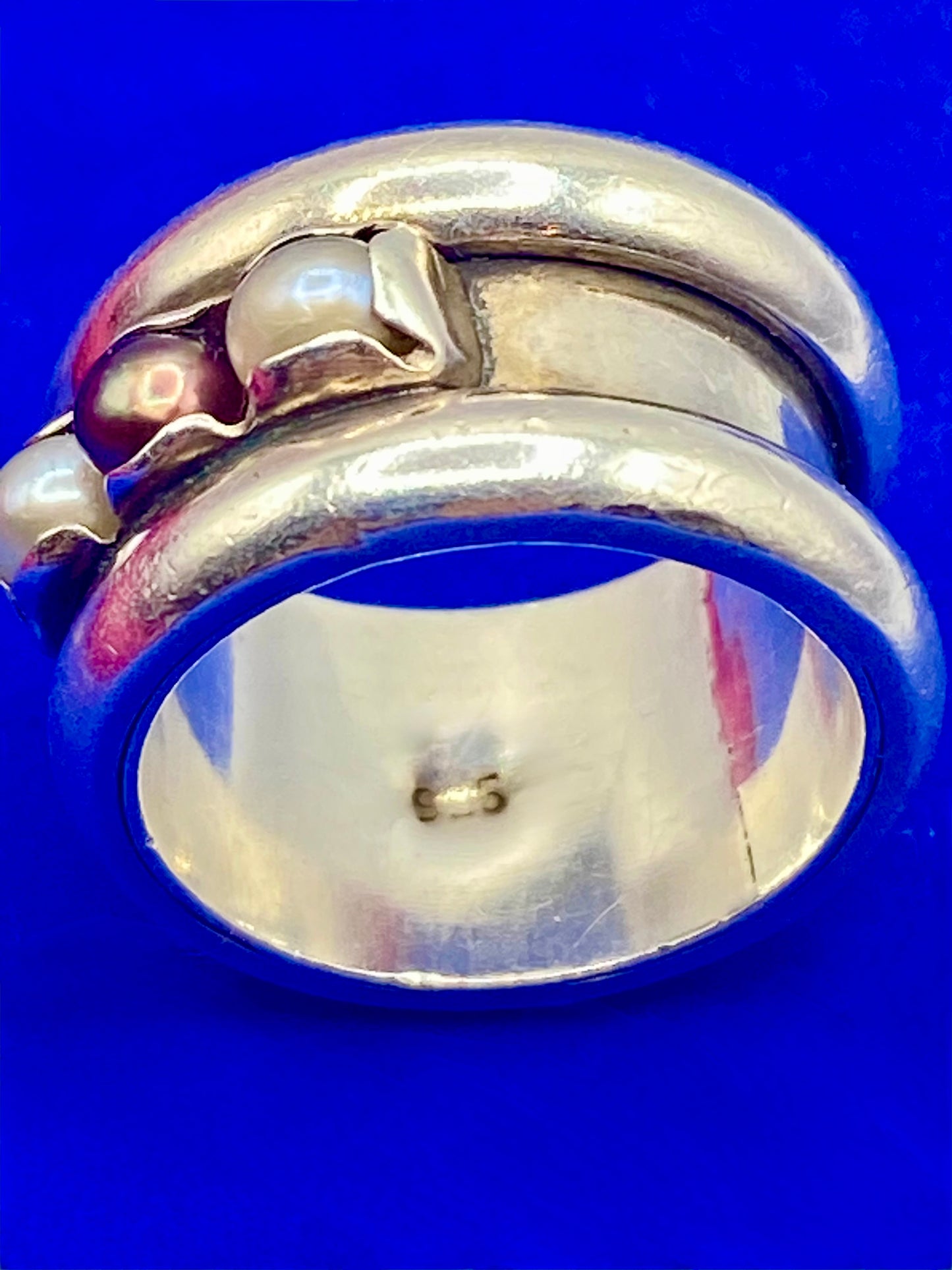 Sterling Silver Freshwater Pearl Band Ring