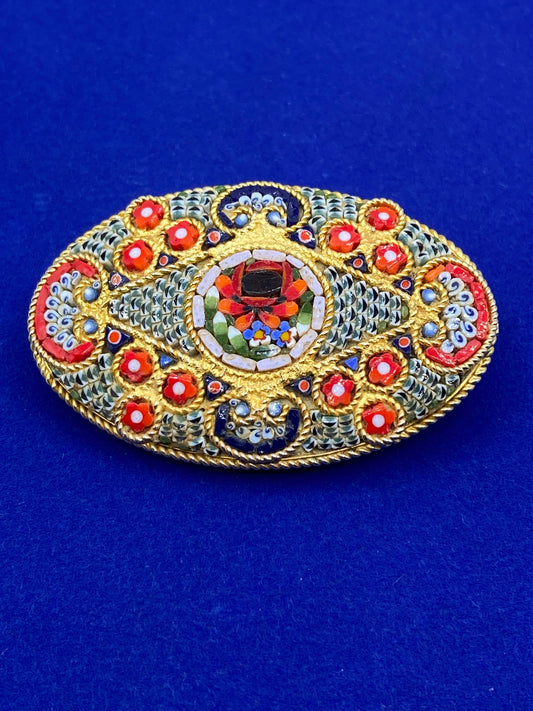 Vintage Micro Mosaic Brooch